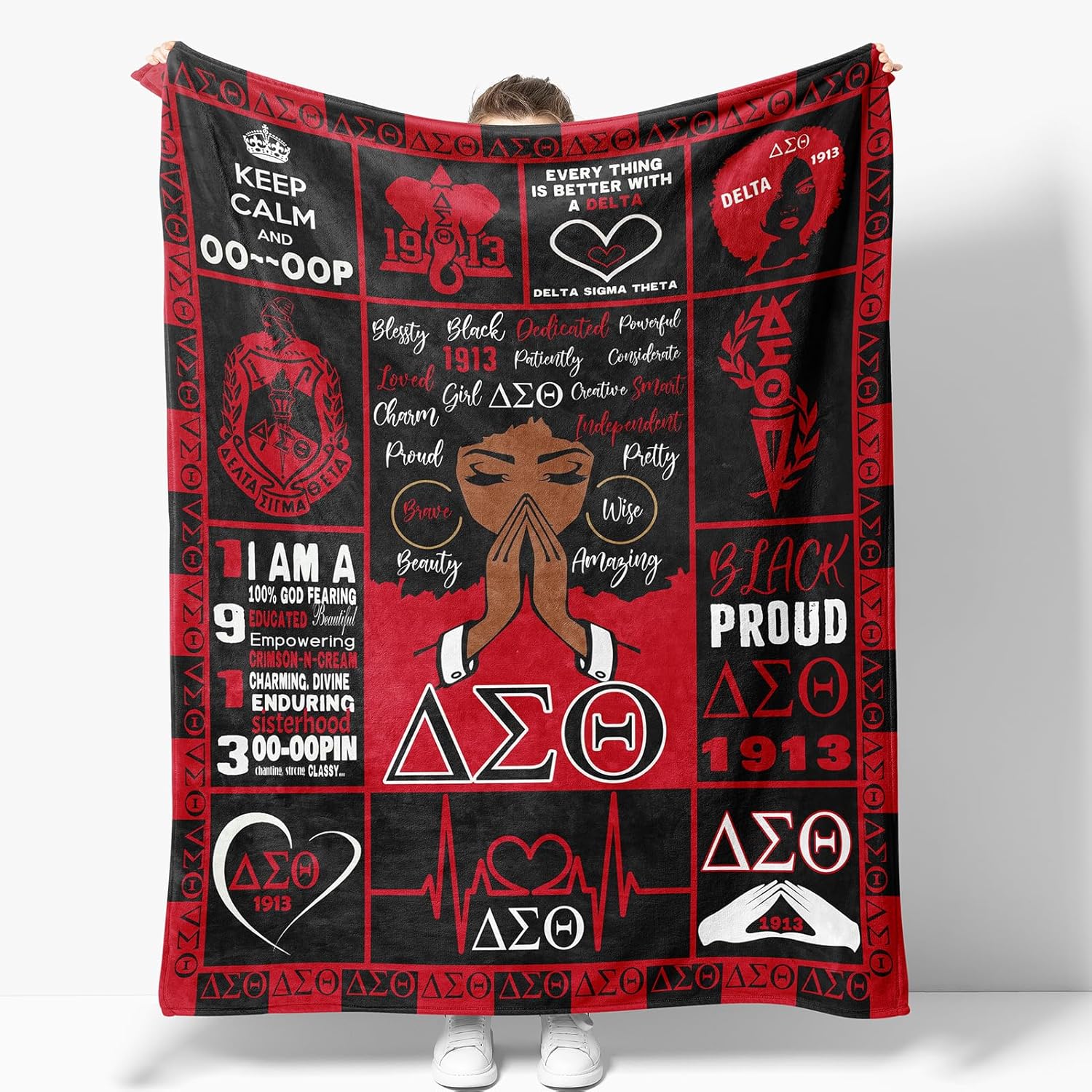 Sorority Blanket Gifts for Women Girls Sisters Birthday Christmas Valentine Positive Presents Theme Decor Home Bedroom Living Room Sofa Couch Soft Cozy Fleece Kids Adults Throw 60"x50" - Image 2