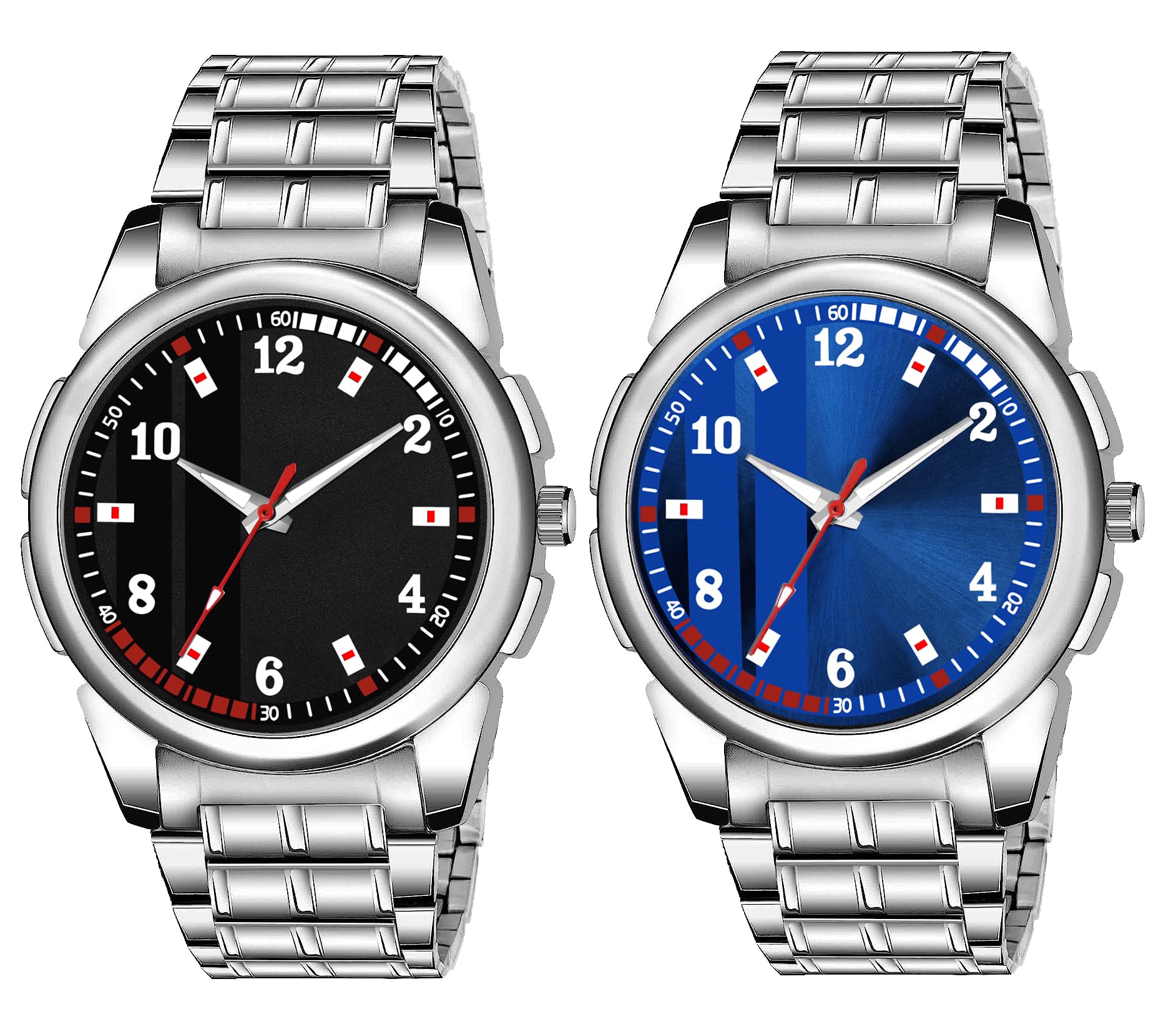 just like Set of 2 Designer Round Shap Dial Stainless Steel Stap Watch (Black & Blue) (B0CB64NR7Q) Amazon Price History, Amazon Price Tracker