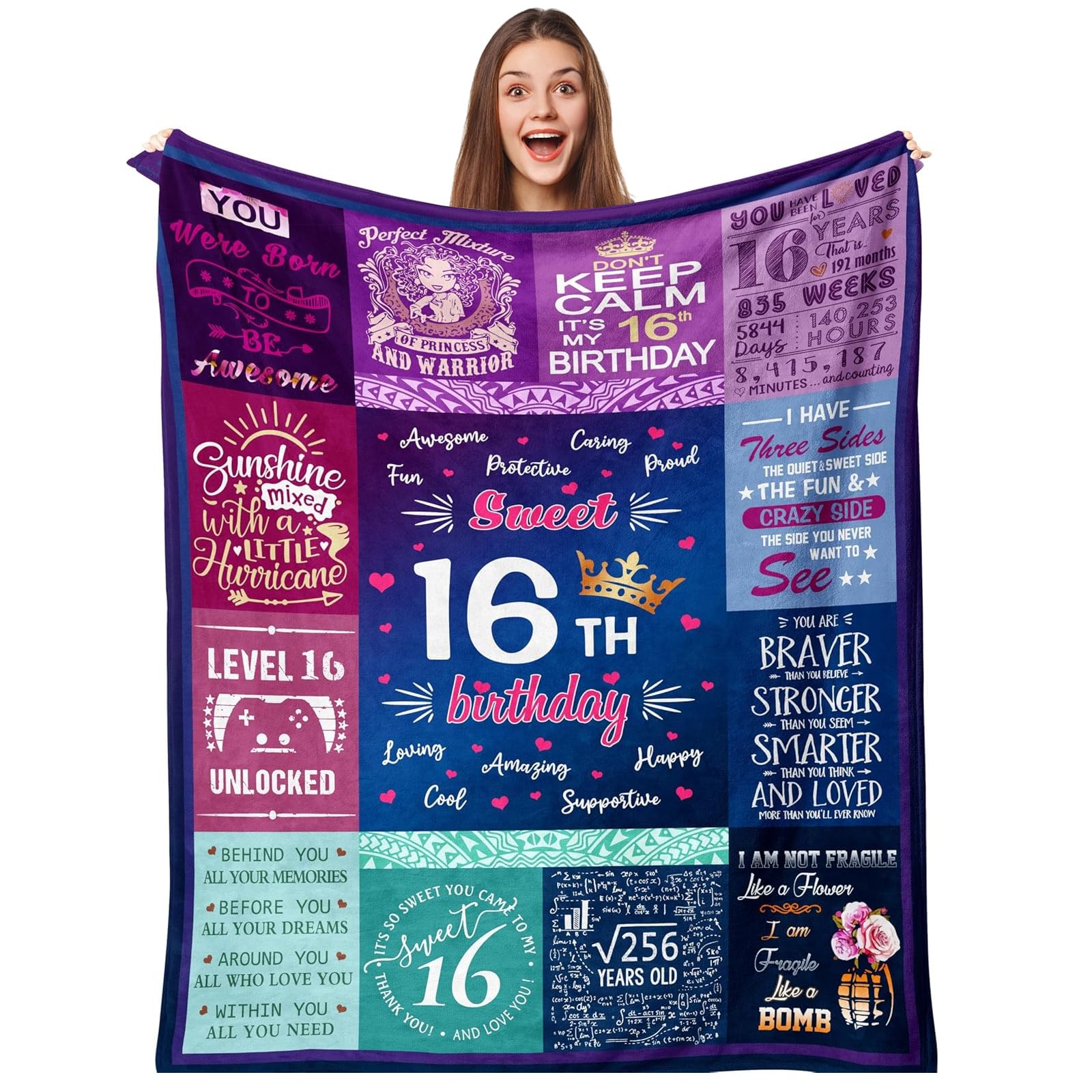 Twirush Girls Pink 16Th Birthday Gifts For Birthday 150 * 130Cm, Beautiul Gift For 16 Year Teenager, Gifts For Sister, Daughter On Birthday