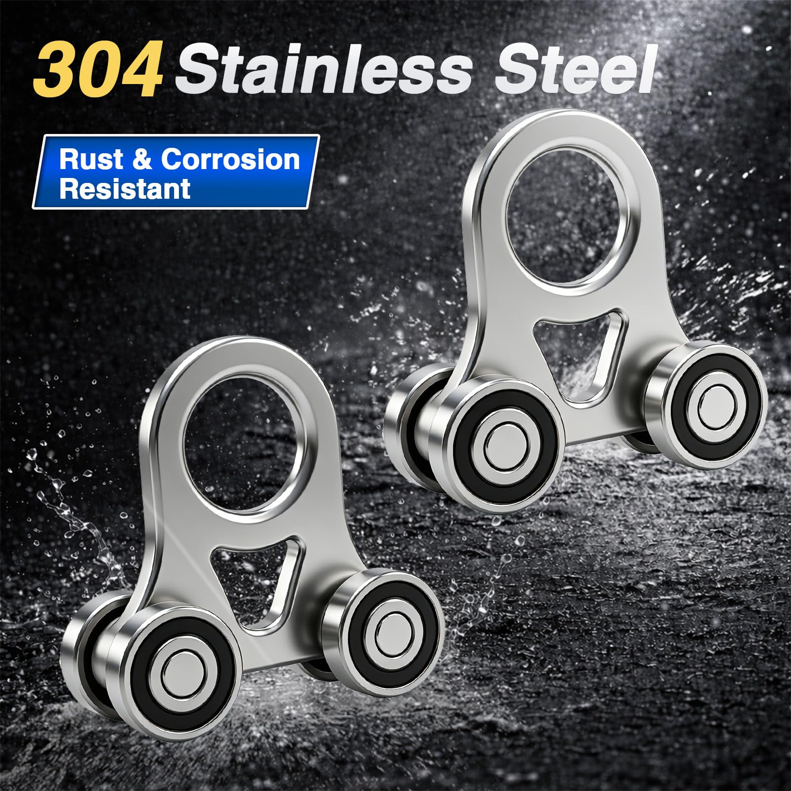 4-Wheel Silent Trolley Rollers, Four Bearing Trolleys Compatible with 1-5/8'' Wide * 1-5/8'' High Strut Channel Trolley Track, 4 PCS — Amazon image 2