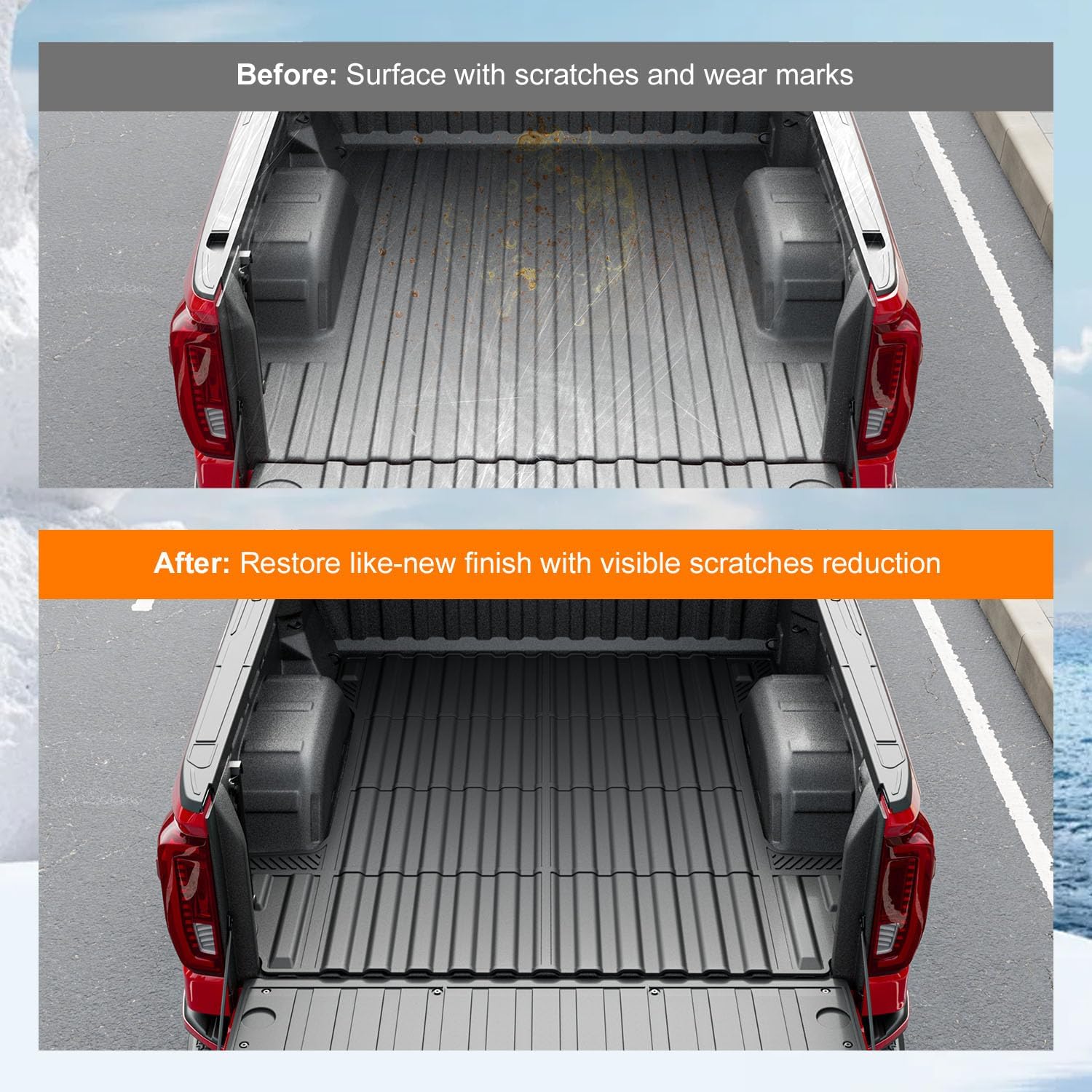 powoq 5.8FT Bed Mat Truck Bed Rail Caps Compatible with 2019-2026 Chevy Silverado 1500 Tailgate Mat TPE Tailgate Cap Top Protector Replacement for 2019-2026 Chevy Silverado Accessories