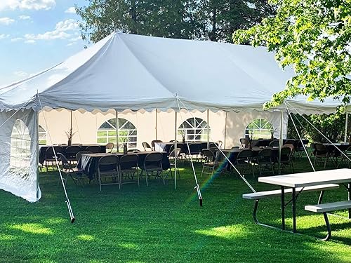 Miniatura 4 de Quictent 20x40 Tienda de campaña ignífuga para fiestas de poste de PVC resistente Vinly Pole Tienda de campaña de fiesta de boda con bolsas de