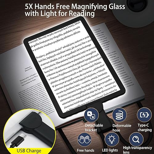 Miniatura 17 de Lupa 10X con luz y abrazadera, manos libres, 72 LED, lupa de luz, 3 modos de color, lámpara de aumento regulable sin pasos para leer, manualidades