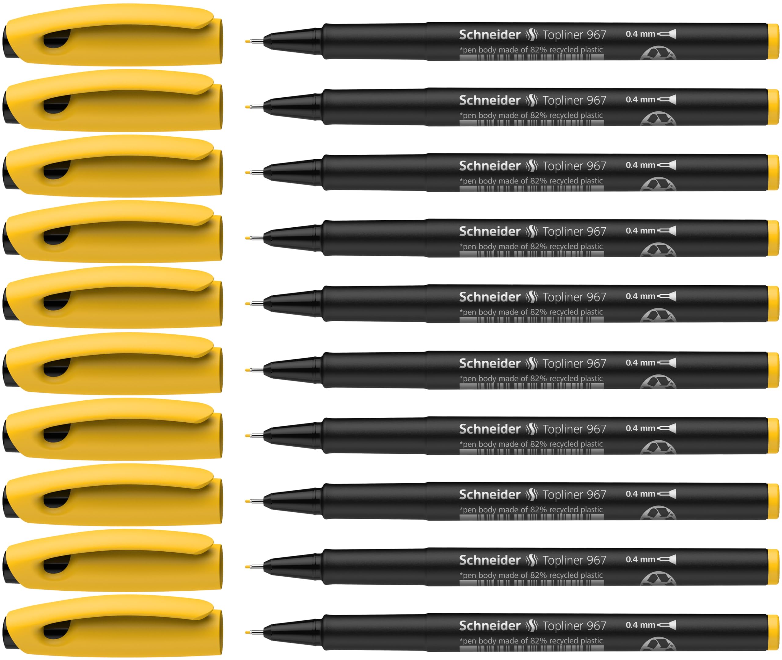 Schneider Topliner 967 Fineliner Pens 0.4 mm Yellow