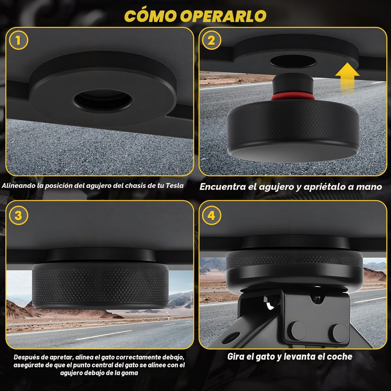 KAOLALI Gato de Tijera 3T/3000kg, Kit de Gato Coche Portátil con Bloque De Goma Llave de Tuercas de Rueda, Kit de Emergencia Universal para Automóvil SUV MPV Tesla Model 3/Y/S/X
