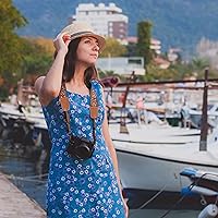 Vista 4 de Padwa Lifestyle Plaid Camera Strap - 2" Wide Double Layer Cowhide Head,Cotton Camera Shoulder Straps