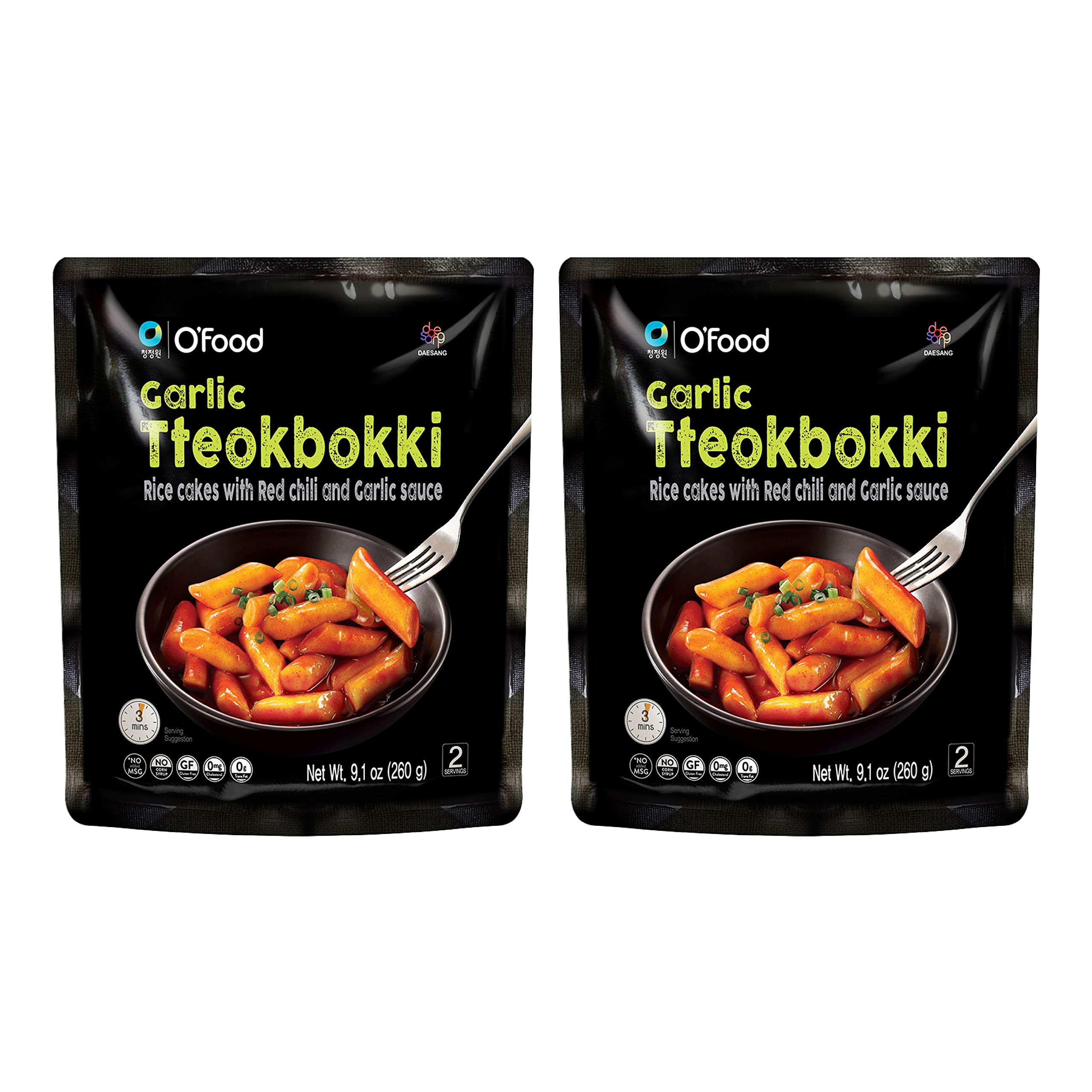 Buy O'Food Tteokbokki Korean Rice Cakes with Garlic Sauce, Authentic
