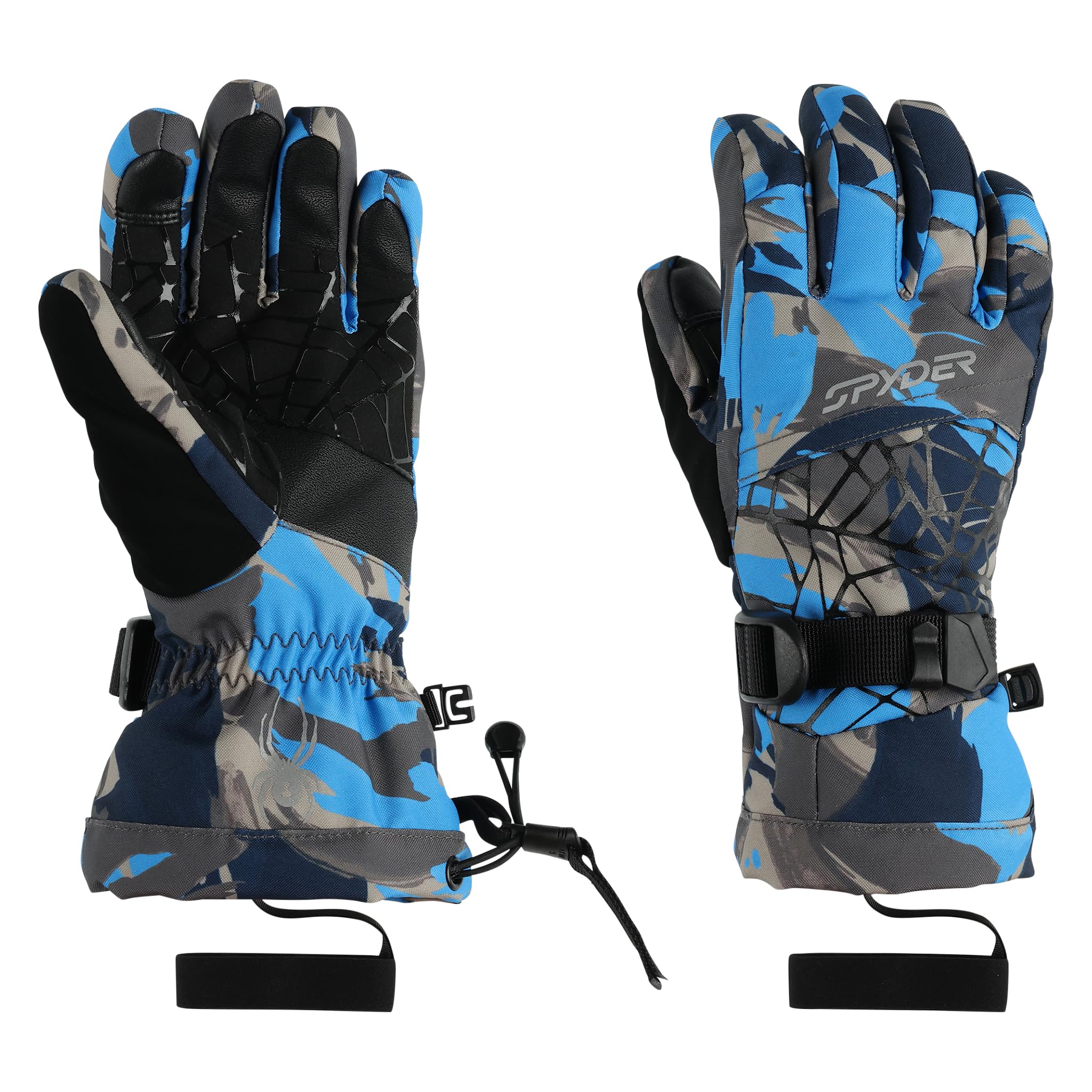 Spyder OVERWEB GLOVES, Boy's, Camouflage Aether Blue, L