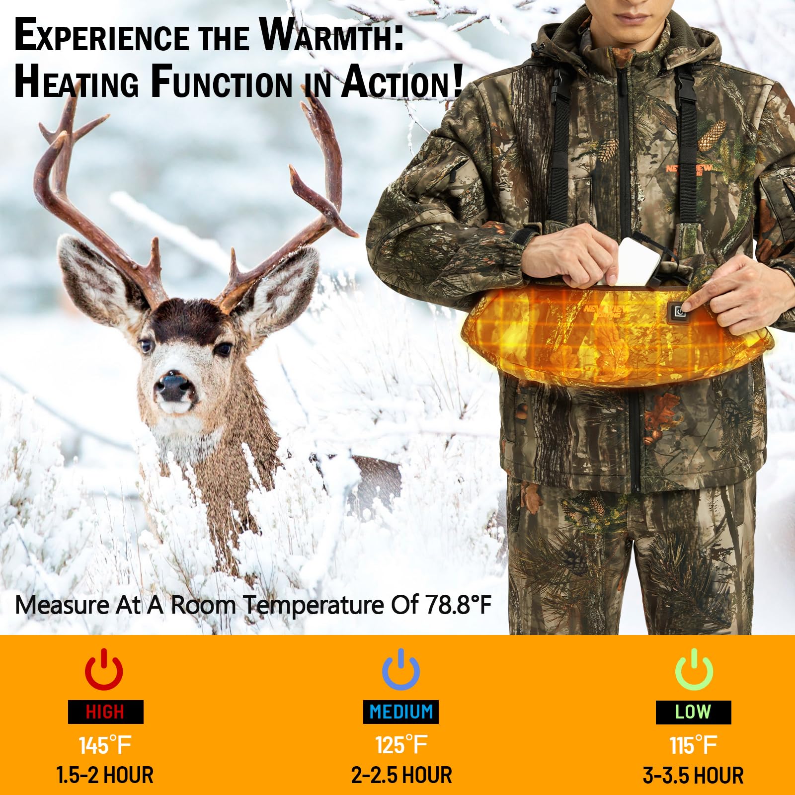 Generic NEW VIEW Heated Hand Warmer Muff for Hunting, camo