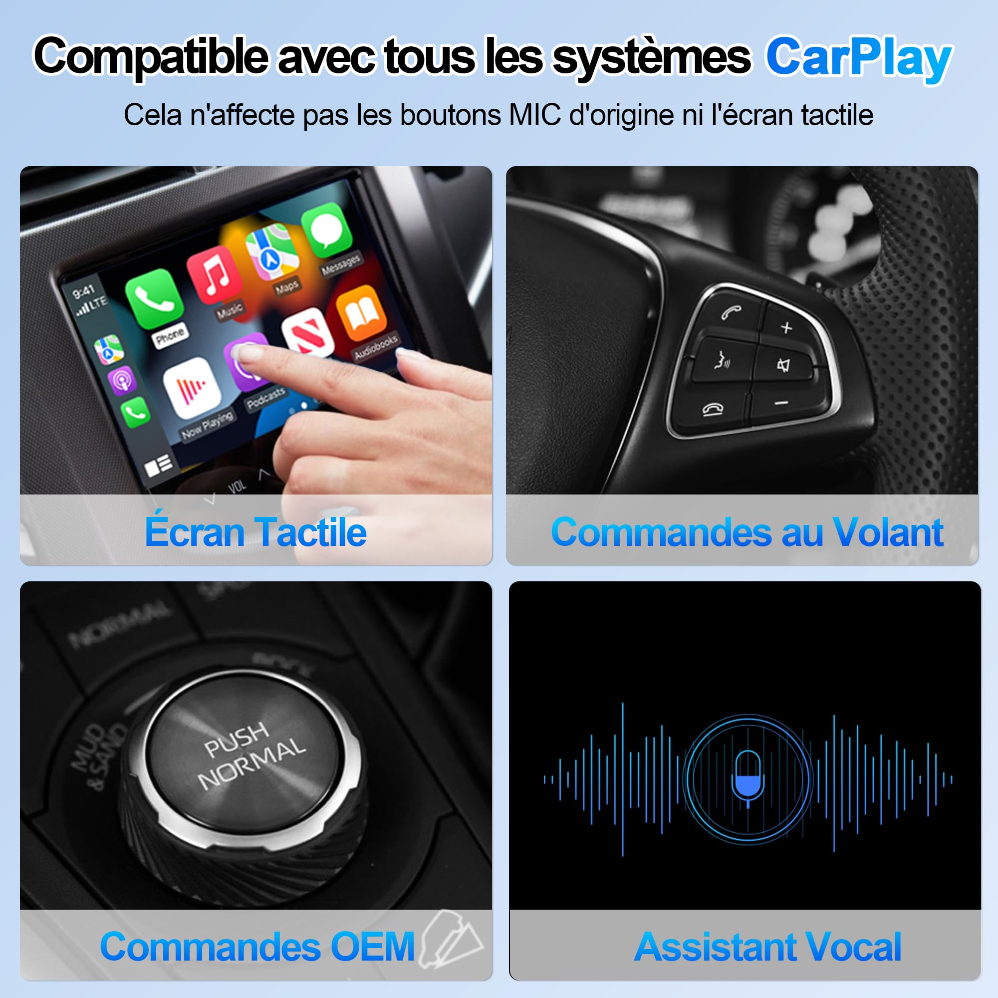 Adaptateur Carplayy sans Fil, Mini clé USB Carplayy sans Fil, Plug and Play, Compatible avec Les Voitures fonctionnant sous iOS 10+ et Carplayy (Rose)