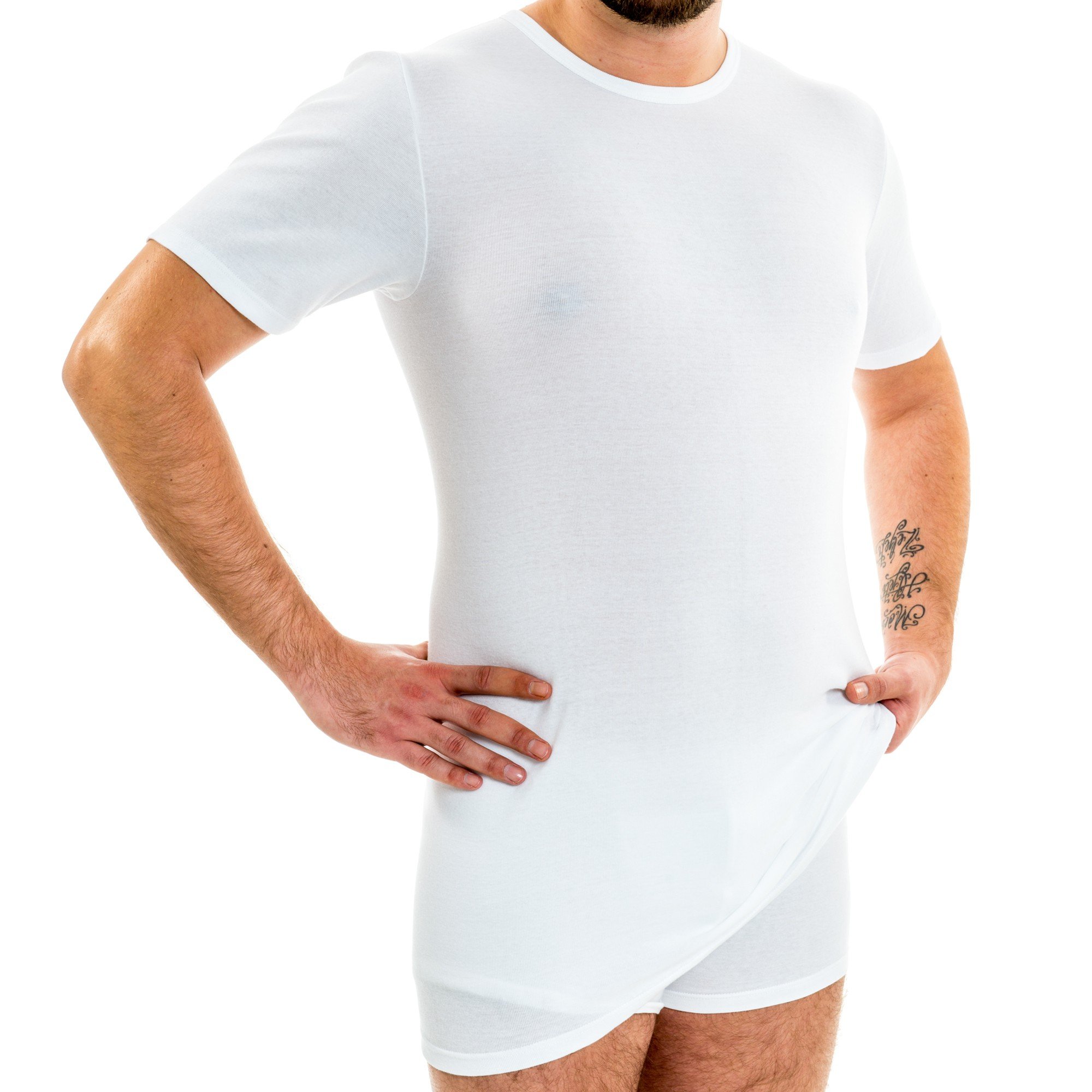 HERMKO 63847 2er Pack Herren Business Funktionsunterhemd extralang (+ 10cm)