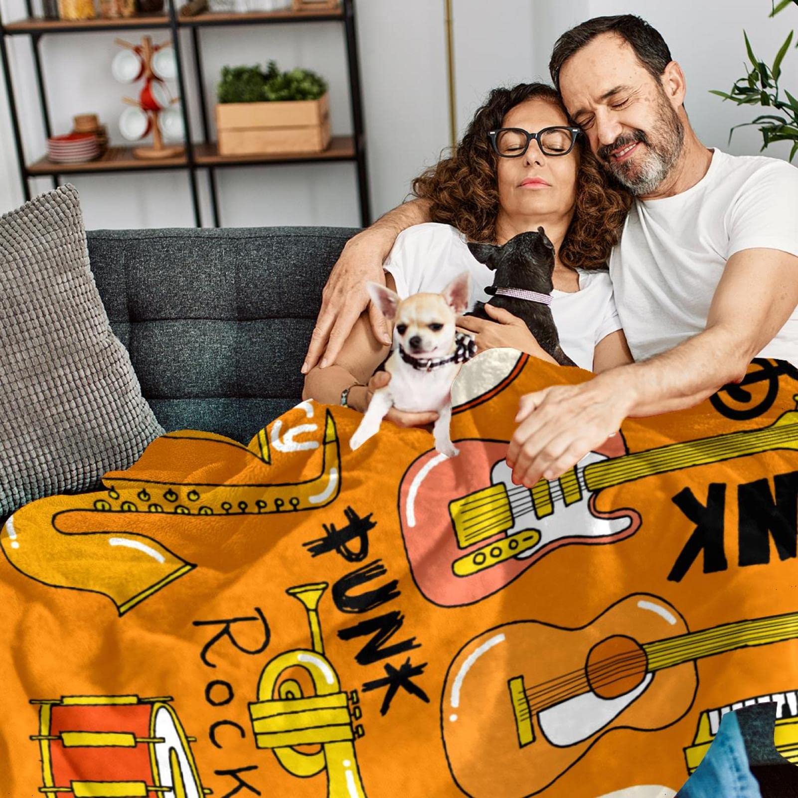 Coperta in pile per strumenti musicali per divano leggero peluche sfocato