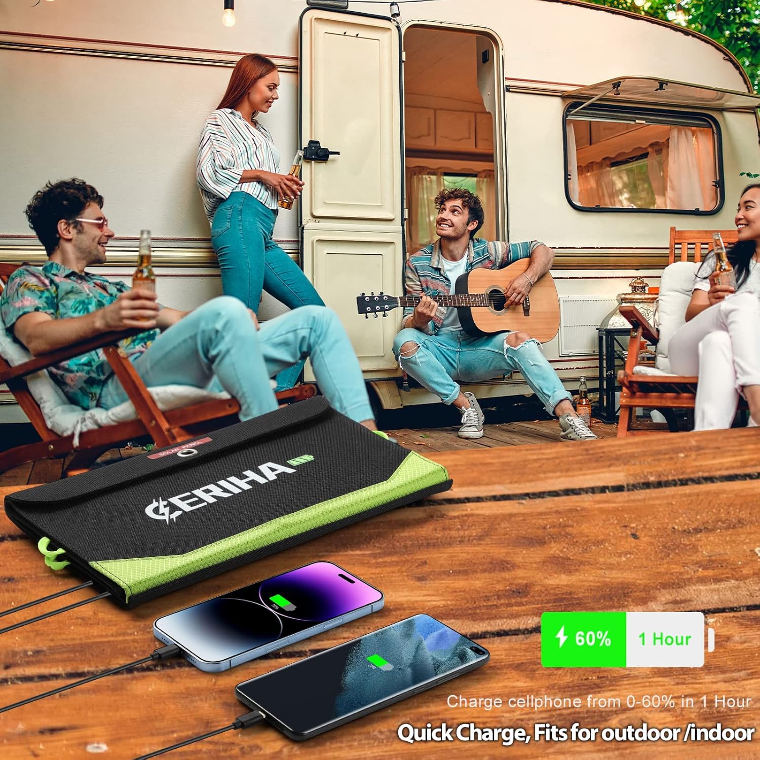Caricatore Solare Pieghevole Ceriha 21W Con Batteria 10000mAh – Pannelli Sunpower, USB-C PD E Doppia USB, Ideale Per Campeggio E Viaggi