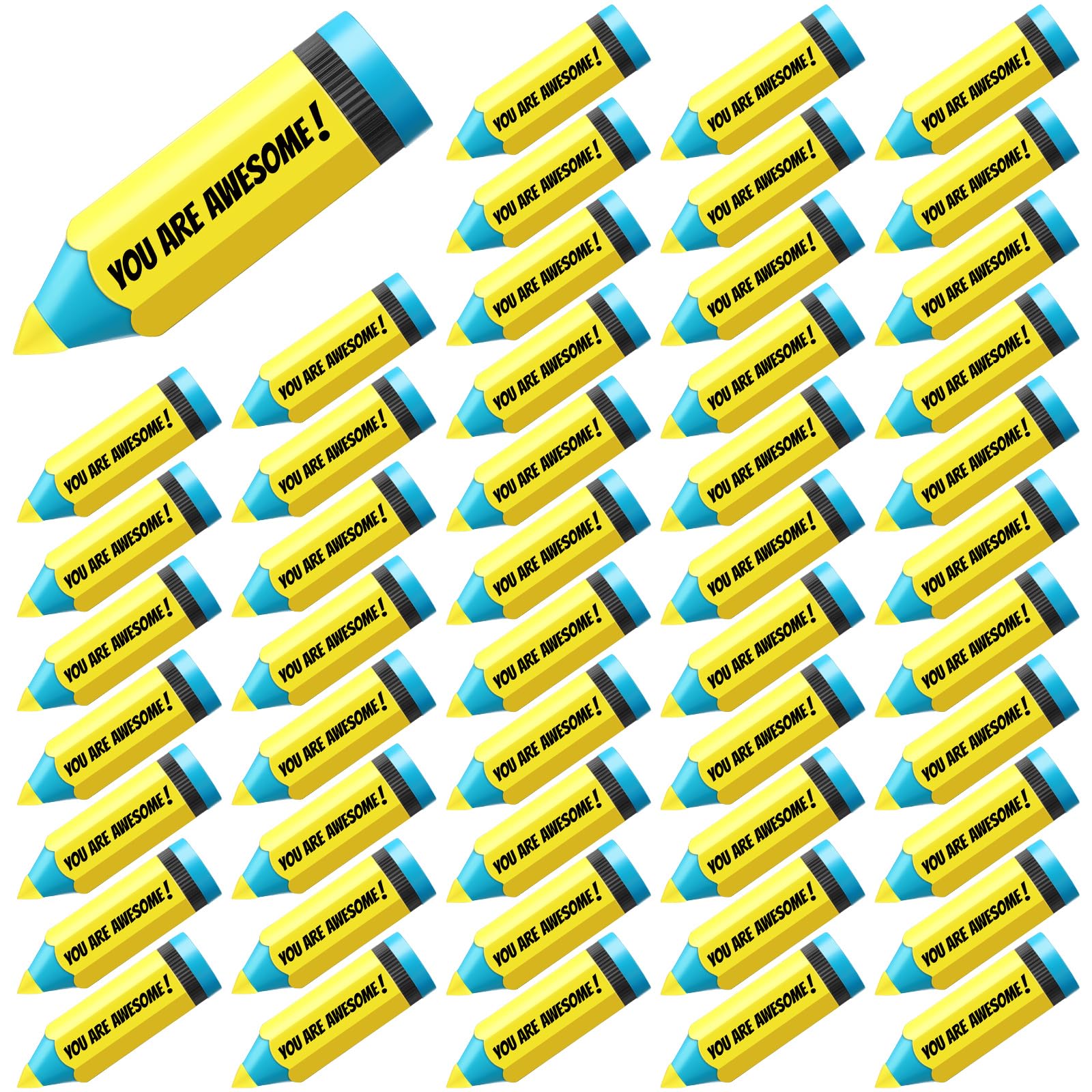 Ctosree 100 Pcs Pencils Shaped Pencil Sharpeners Manual Bulk Colored Pencil Sharpener for Kids Motivational Portable Pencil Sharpener with Lid You are Awesome Gift for Office Back to School Supplies