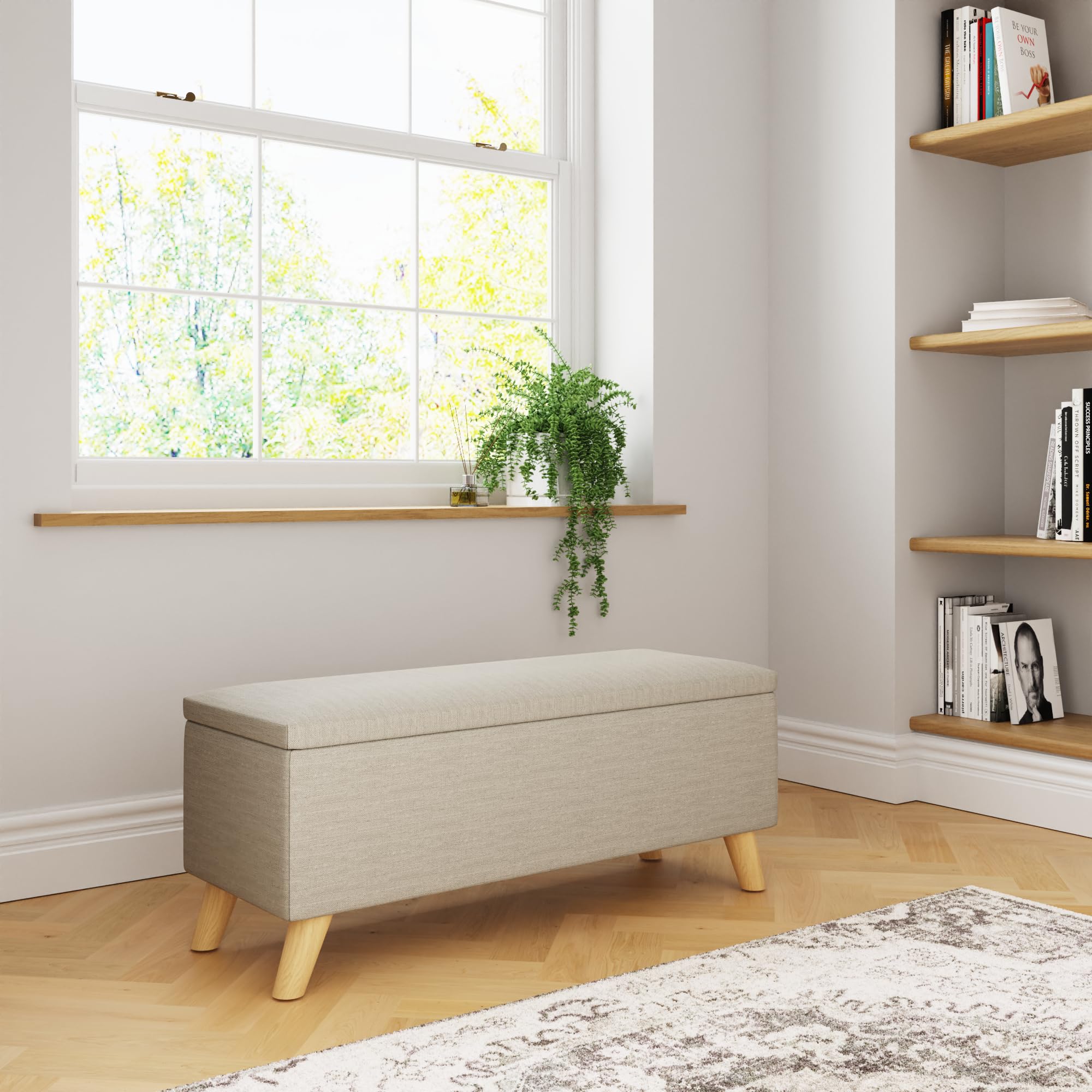 GFW - Storage Ottoman - Fabric Upholstered - Hidden Storage