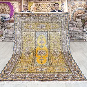 6x9 Silk on Silk Rug Oriental Handmade Hand Knotted Floral Carpet