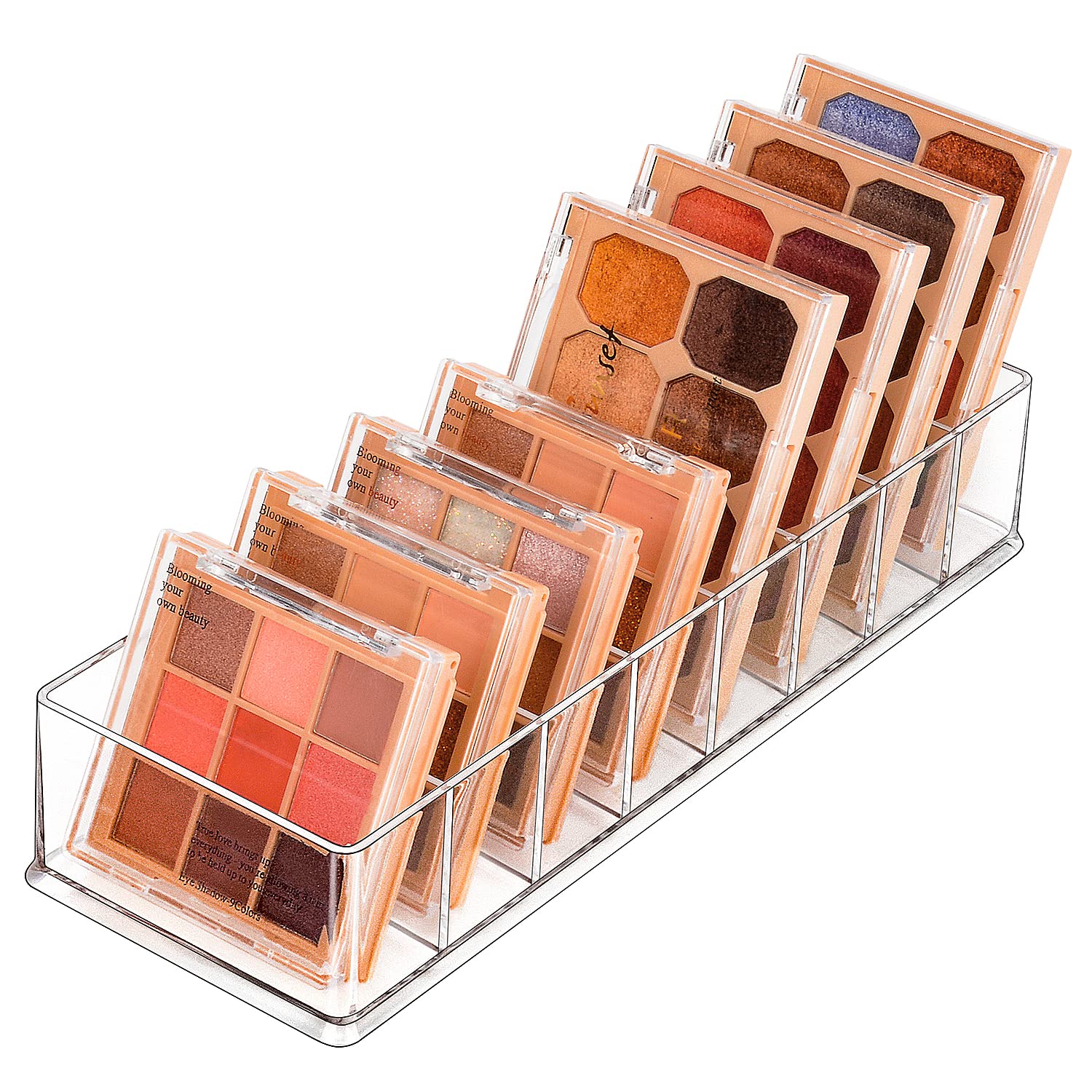 Jesslab Transparent Drawer Organizer, 8-Compartment Acrylic Makeup Organizer Cosmetic Storage Jewelry Display For Desk Wardrobe Bathroom Vanity Countertop,