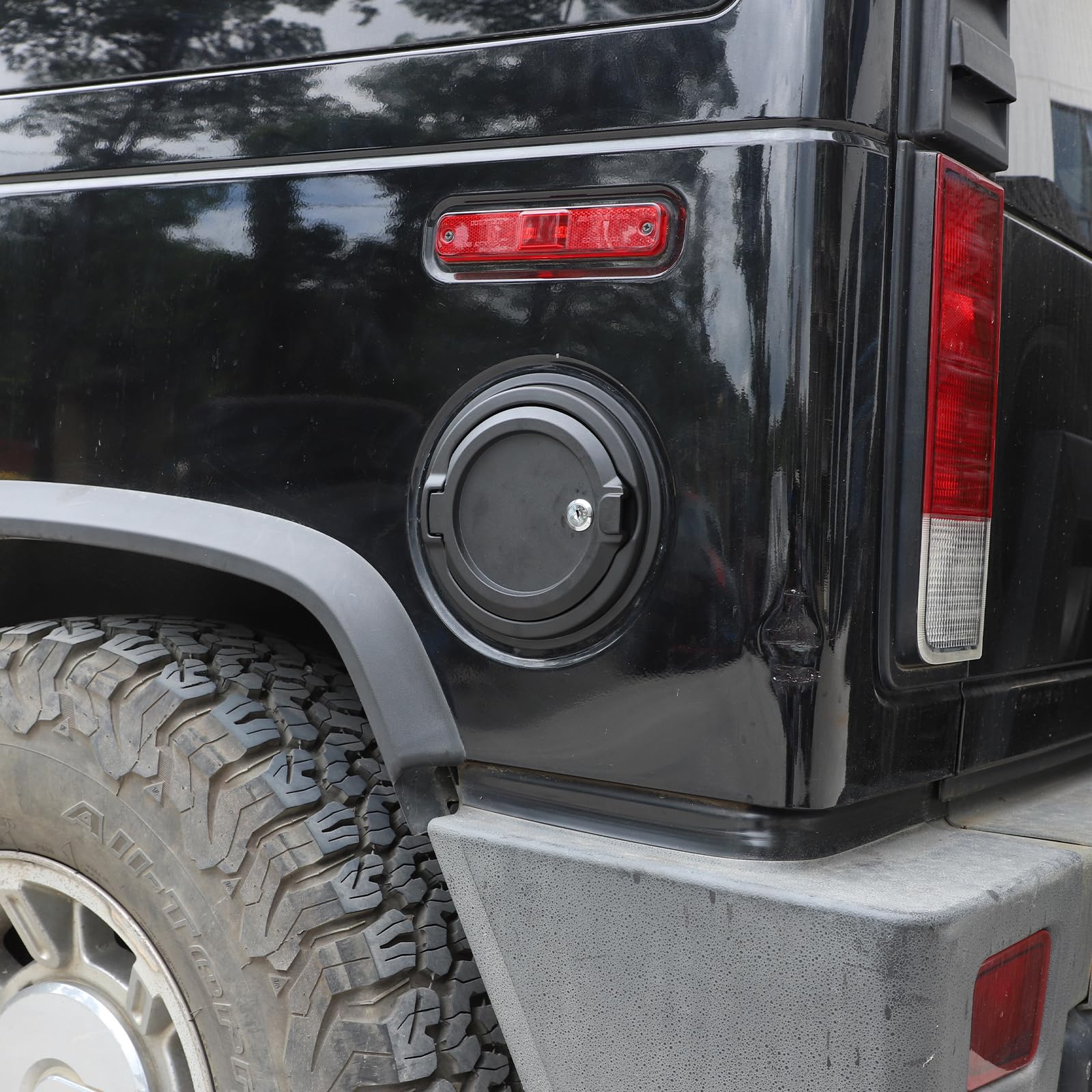 Tapa de tanque de gas con bloqueo de puerta de llenado de combustible para coche, compatible con Hummer H2 2003-2009, accesorios exteriores de puerta de tanque de gas, cubierta de tapa de gas
