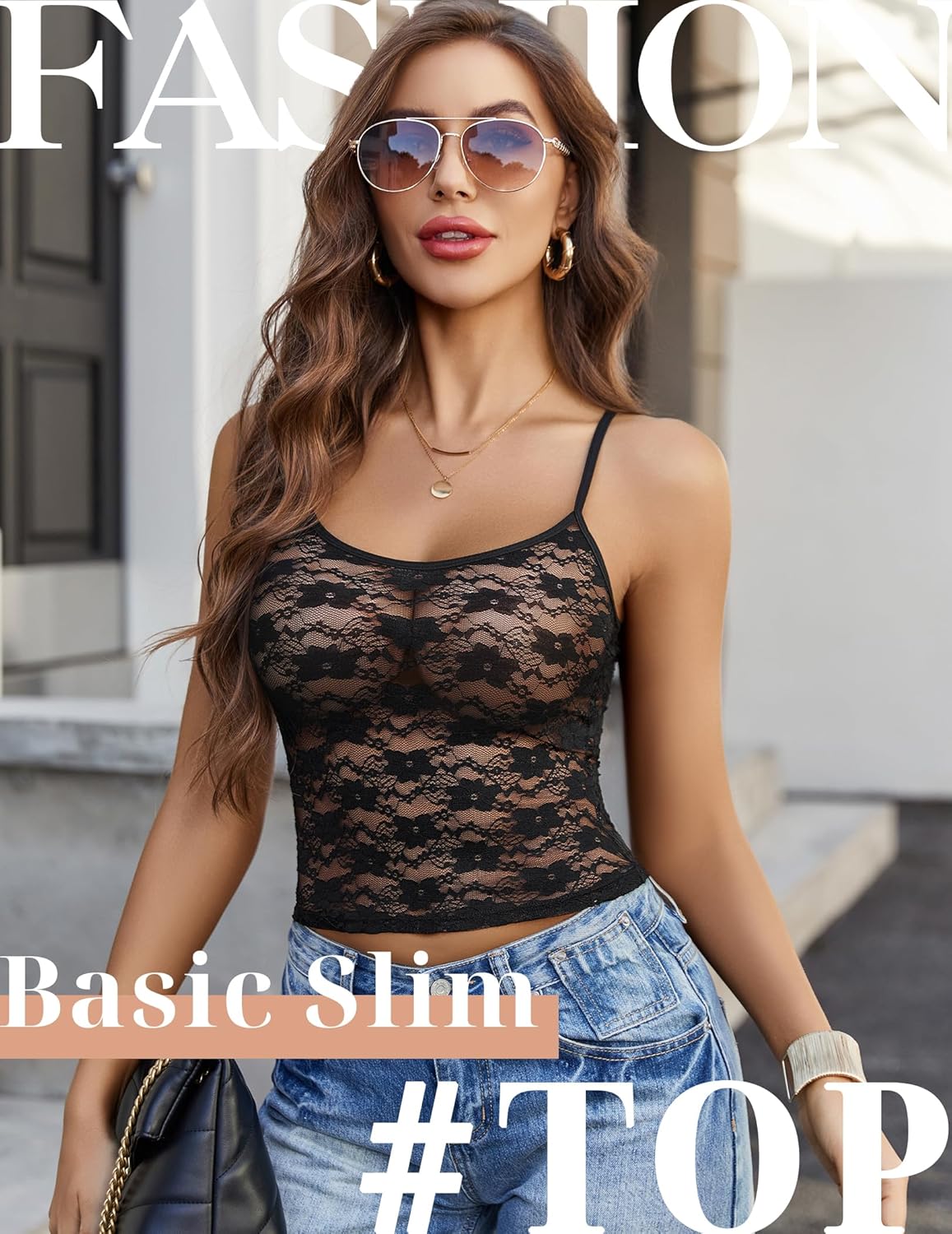 Avidlove Bralettes for Women Lace Spaghetti Strap Camisole Y2k Crop Tops Going Out Tank Tops - Image 3