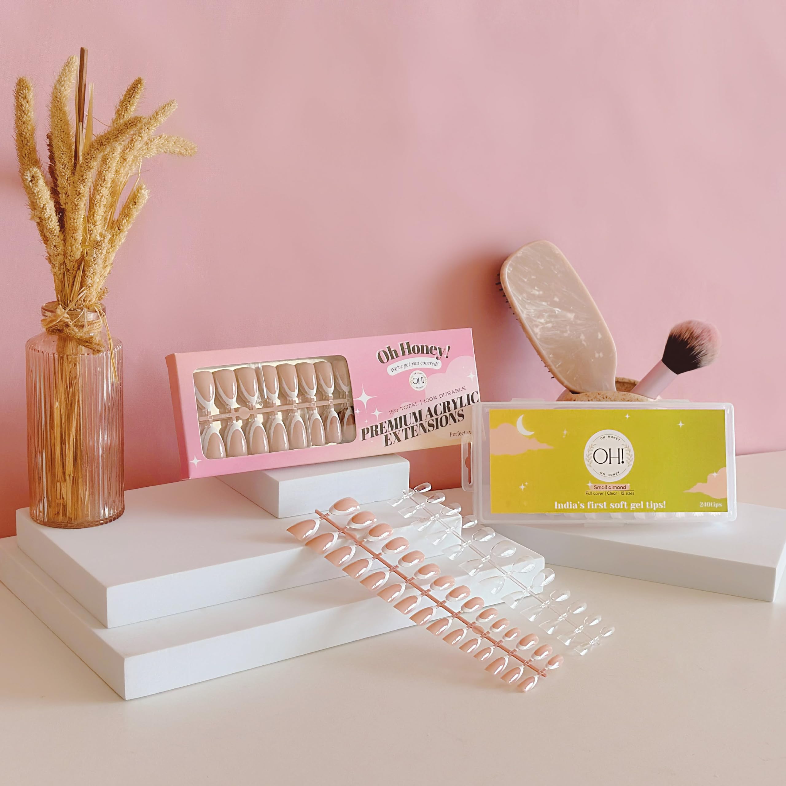 Nail essential Tip Duo| Includes 2 products- 240 soft gel nail tips, 150 PMMA quality French tips | Soak off removal technology |+21 day retention (Black, medium, Almond)-image-25