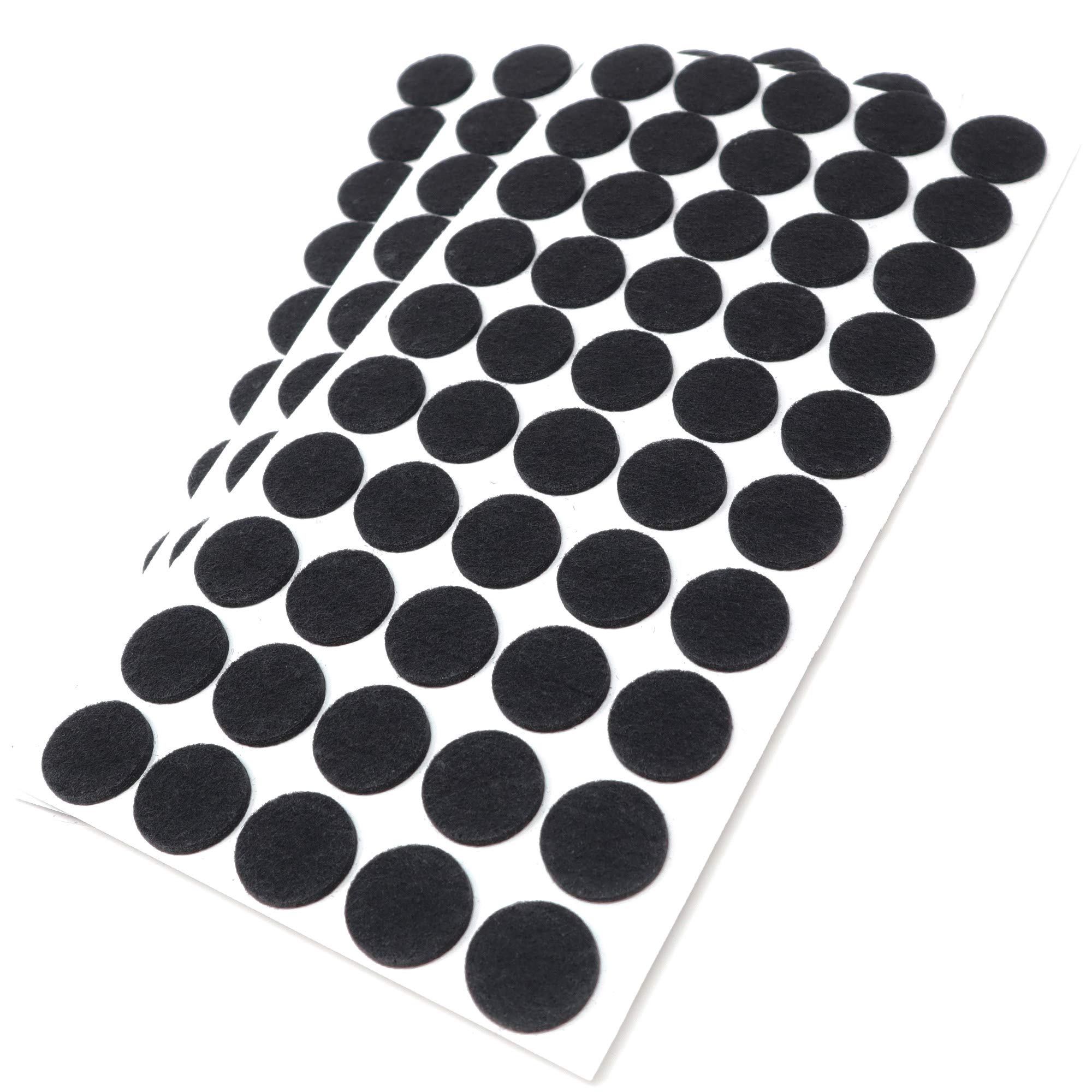 Adsamm Black Adsamm® / 150 X Self-Adhesive Felt Pads/Black/Ø 0.87'' (Ø 22 Mm) / Round / 0.138'' / 3.5 Mm Thick Stick-On Furniture Felt Glides/Furniture & Chair Glides