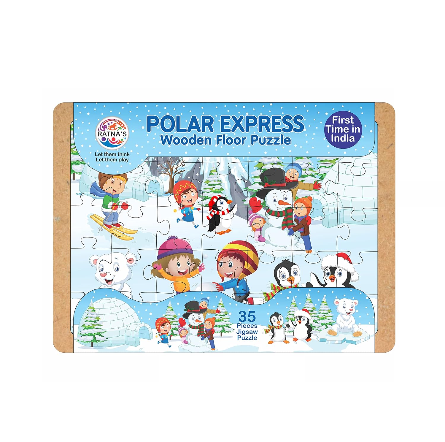 Ratnas Wooden Floor Puzzle Polar Express 35 Pieces Jigsaw Puzzle Size 29.5 cm x 21.5 cm for Kids 3+ Years - Review, Price and Buying Guide