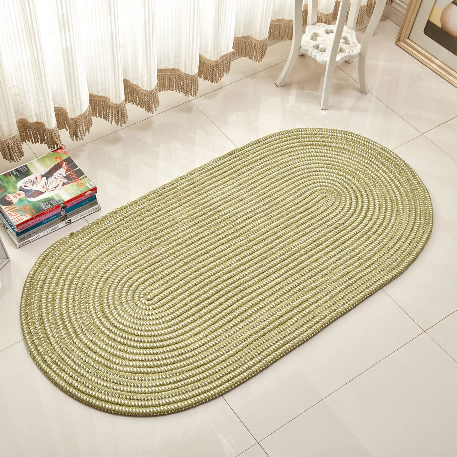 Tapis de sol antidérapant pour la sieste et le salon en cordon tissé doux
