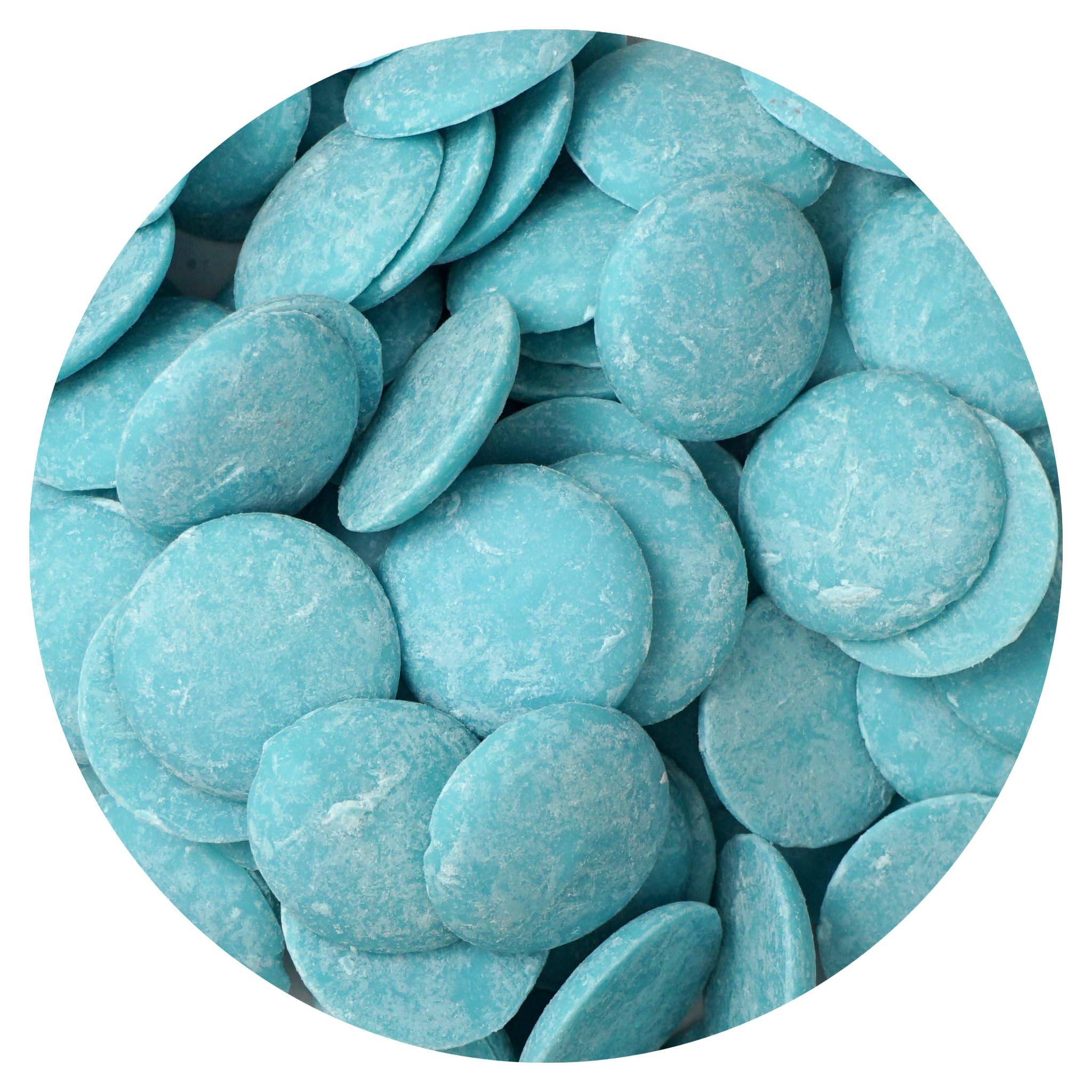 Light Blue Chocolate Melting Wafers, 12 Ounce Bulk Bag, Light Blue Chocolate, Light Blue Candy, Melting Chocolate Candy Discs For Baking, Dipping, Decorating - The Hampton Popcorn & Candy Company