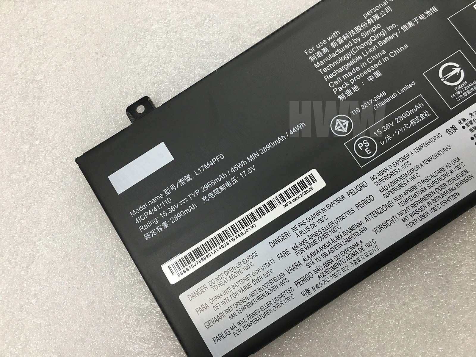 Amazon.com: HWW New 15.36V 45Wh 2964mAh L17M4PF0 L17C4PF0