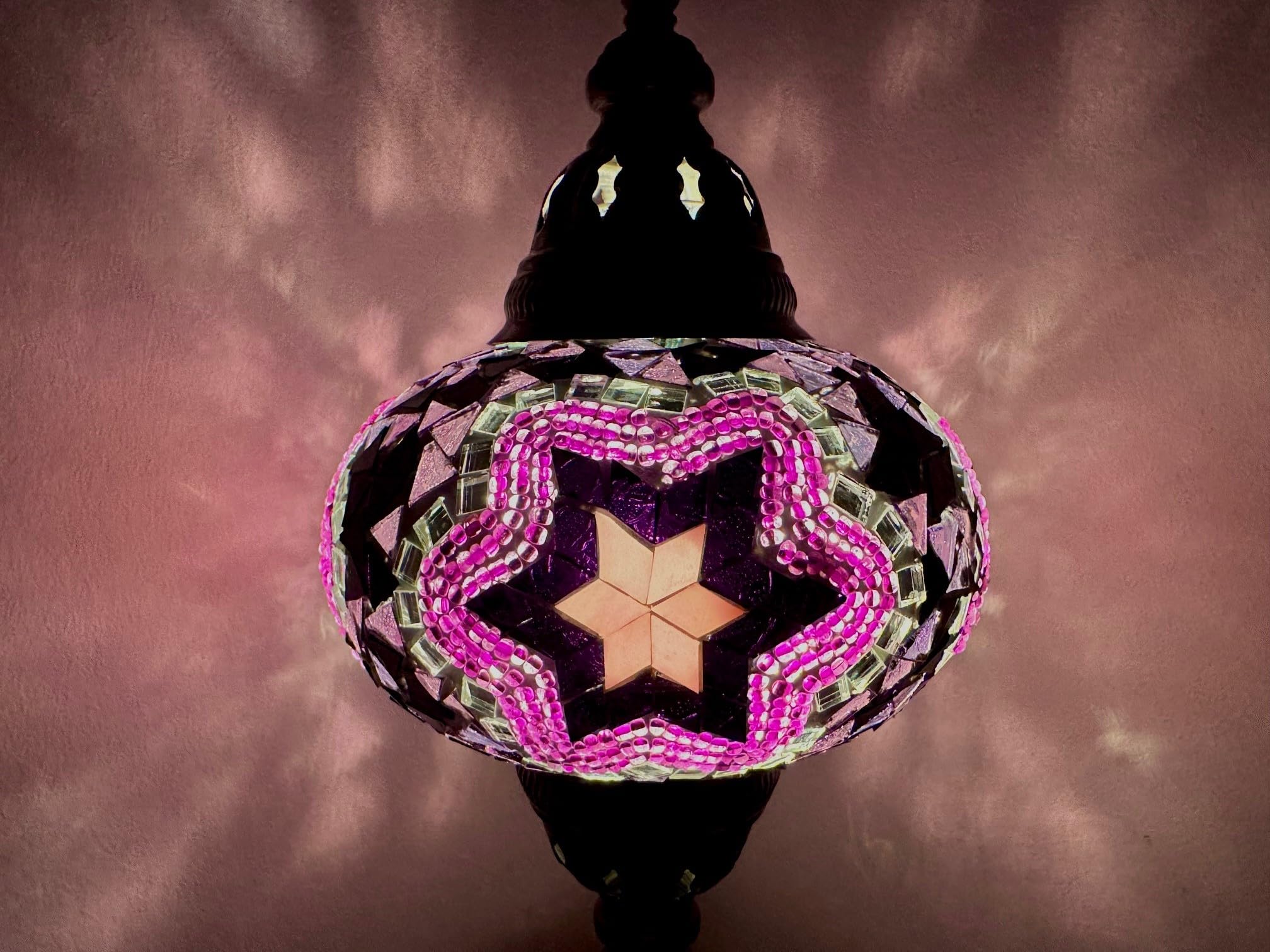 Samarkand-Lights Mosaik-Stehlampe – Orientalische Tischlampe, Höhe 42 Cm, Für E14 Birnen | Handgefertigt, CE-geprüft