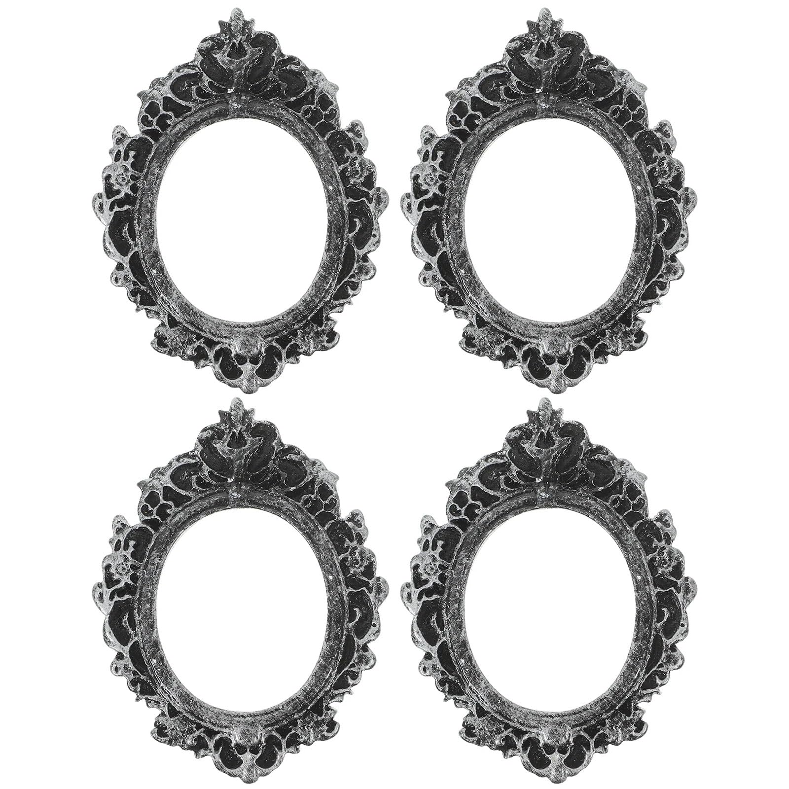 DAJGRHE Photo Frame 4 Pcs Retro Photo Frame Picture Mini Frames Tiny Ornament(Black)