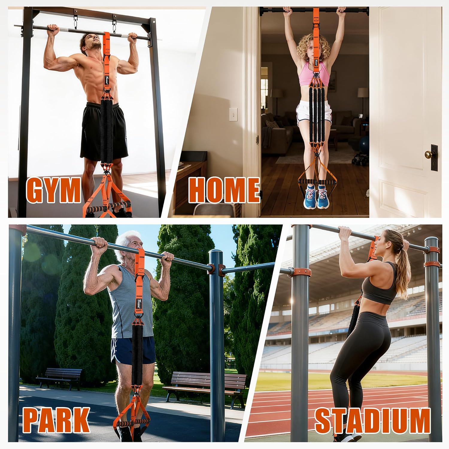 Pull Up Assistance Bands, Heavy Duty Resistance Bands with Handles, Exercise Band with Door Anchor, Adjustable Workout Band Set for Pull Up Bar, Full Body Strength&Muscle Training, Recovery, Home Gym