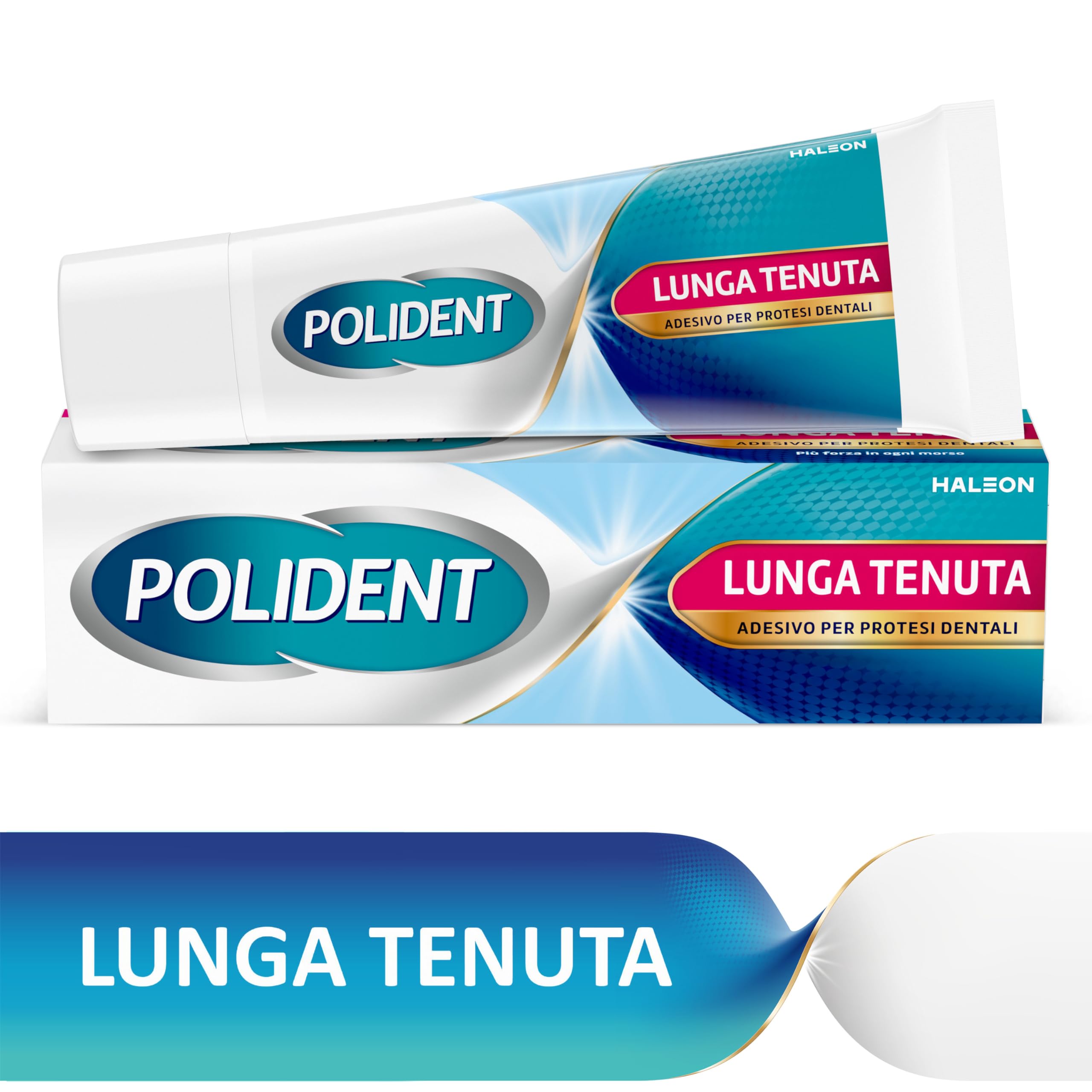 Polident Lunga Tenuta, Adesivo per Protesi Dentale, fino a 12 Ore di Tenuta Giornaliera, Gusto Menta Delicata, Pacco da 4x40 g