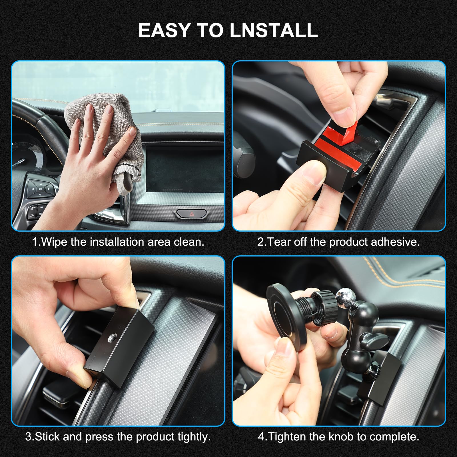 Supporto magnetico per cellulare Ford Ranger 2015-2021, speciale clip per bocchette di ventilazione, design E, anello magnetico forte, regolabile a 360°, nessun blocco della ventilazione (E