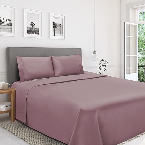 Superior Juego de sábanas de algodón egipcio de 1200 hilos, incluye 1 sábana bajera elástica con bolsillo profundo, 1 sábana encimera, 2 fundas de