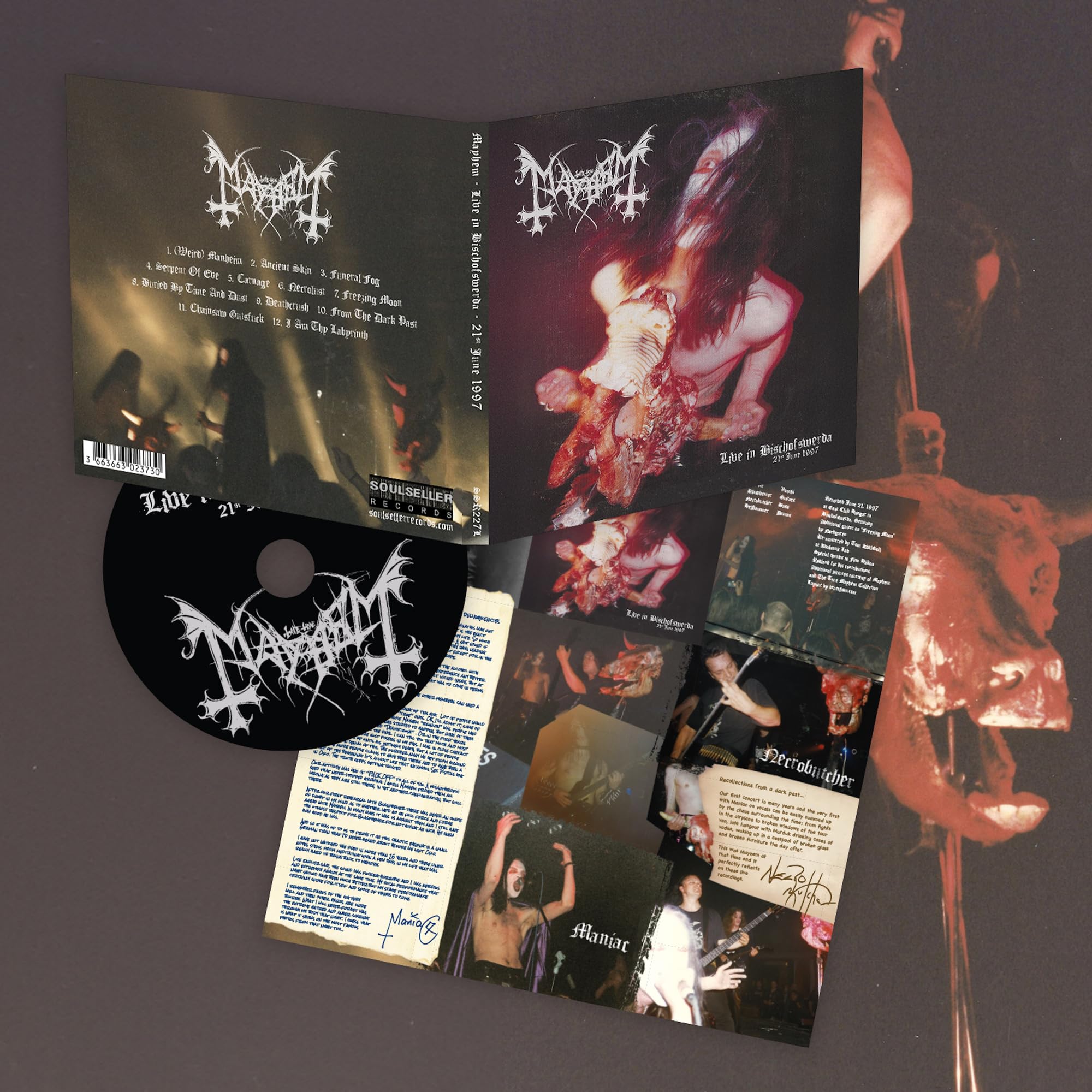 Mayhem Live In Bischofswerde (21st June 1997) CD Digipack Sealed New