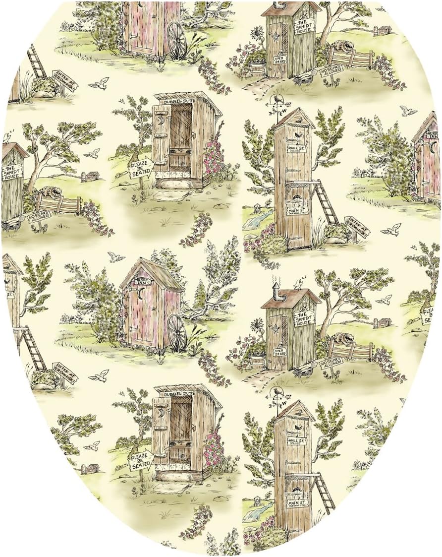 Toilet Tattoos, Toilet Seat Cover Decal, Outhouse Toile, Size Elongated