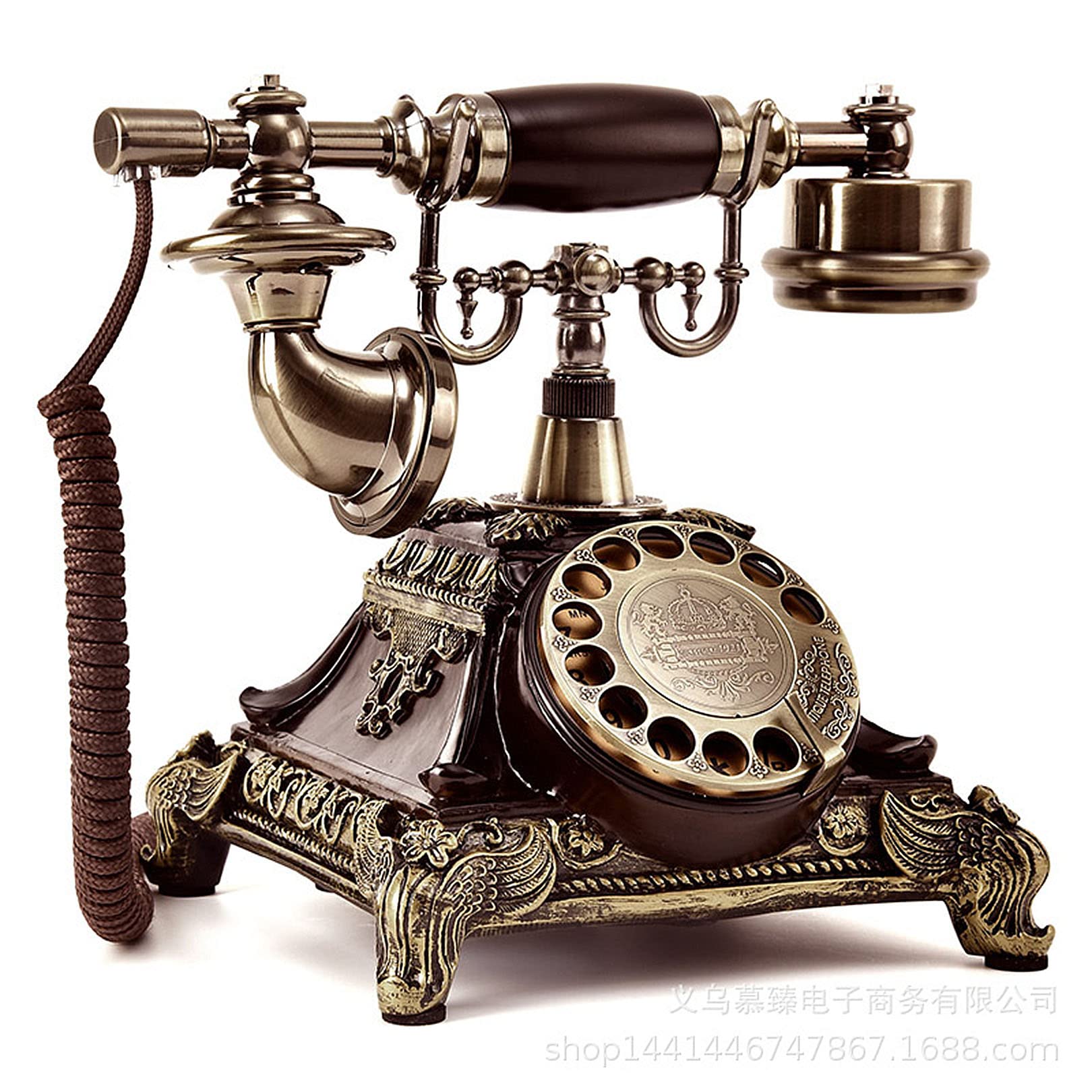 Téléphone fixe rétro vintage avec cadran rotatif pour décoration de bureau