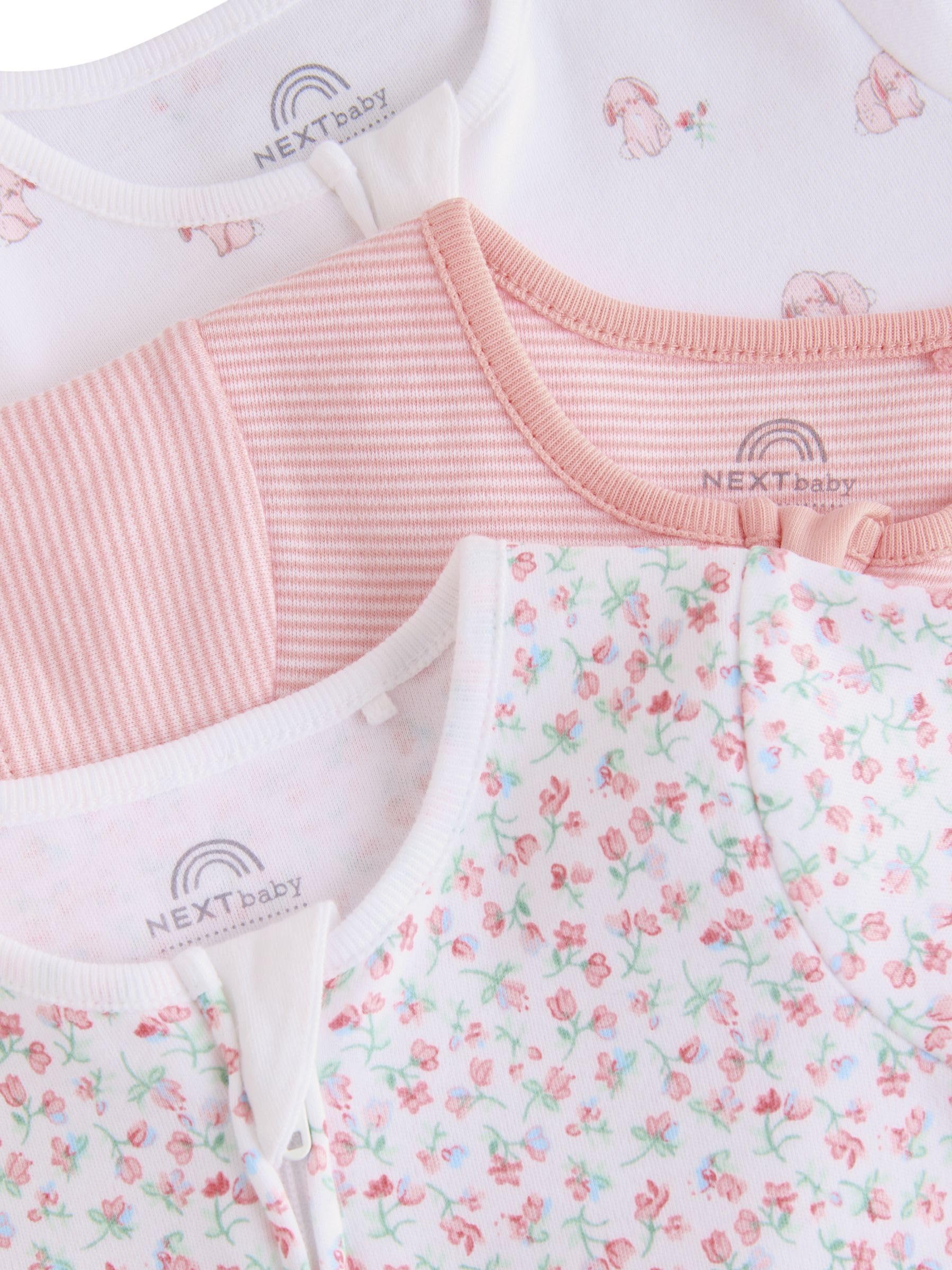 NEXT Bebés niña Pack de 3 peleles con cremallera bidireccional