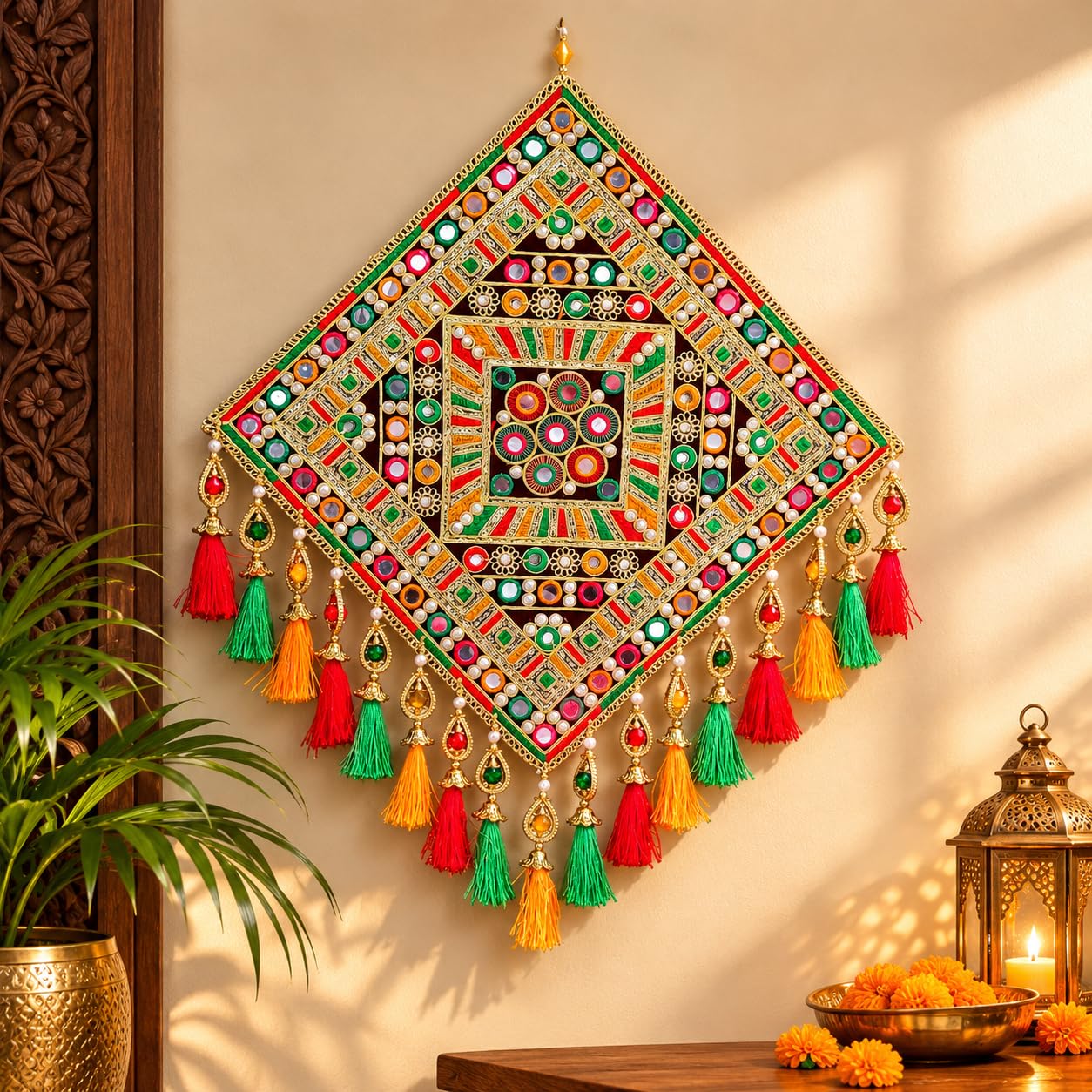 Gujrati Elephant Wall Hanging - Traditional Home Decor -1 Gujrati Elephant Wall Hanging - Traditional Home Decor -1