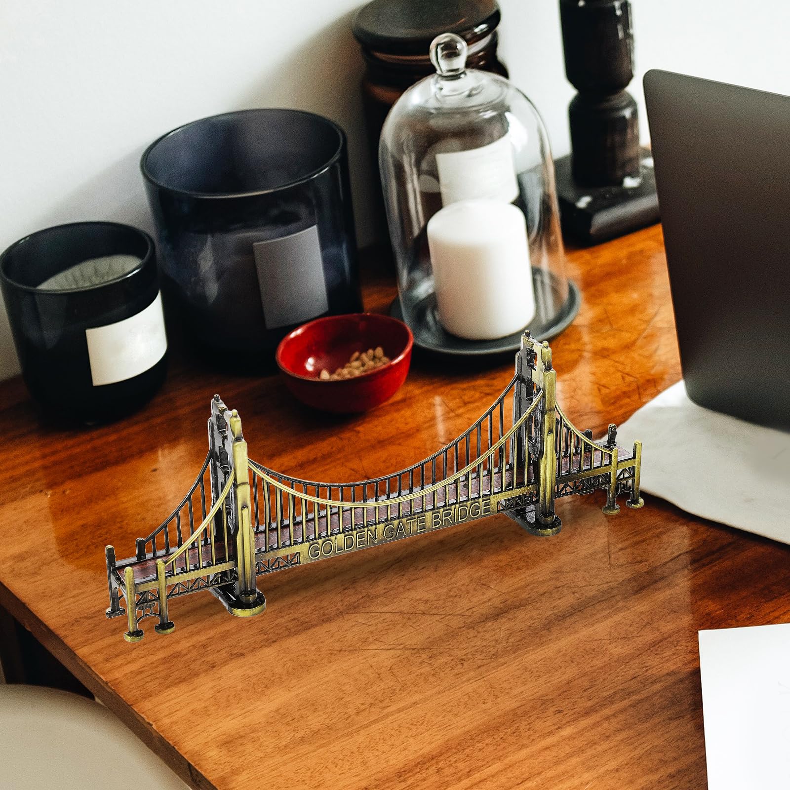 Garneck 2pcs Bridge Model Sculpture Vintage Decor for Home Office