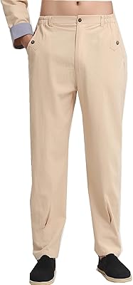 Shanghai Story Linen Kung Fu Pants Tai Chi Trousers Martial Arts Men 2XL Yellow