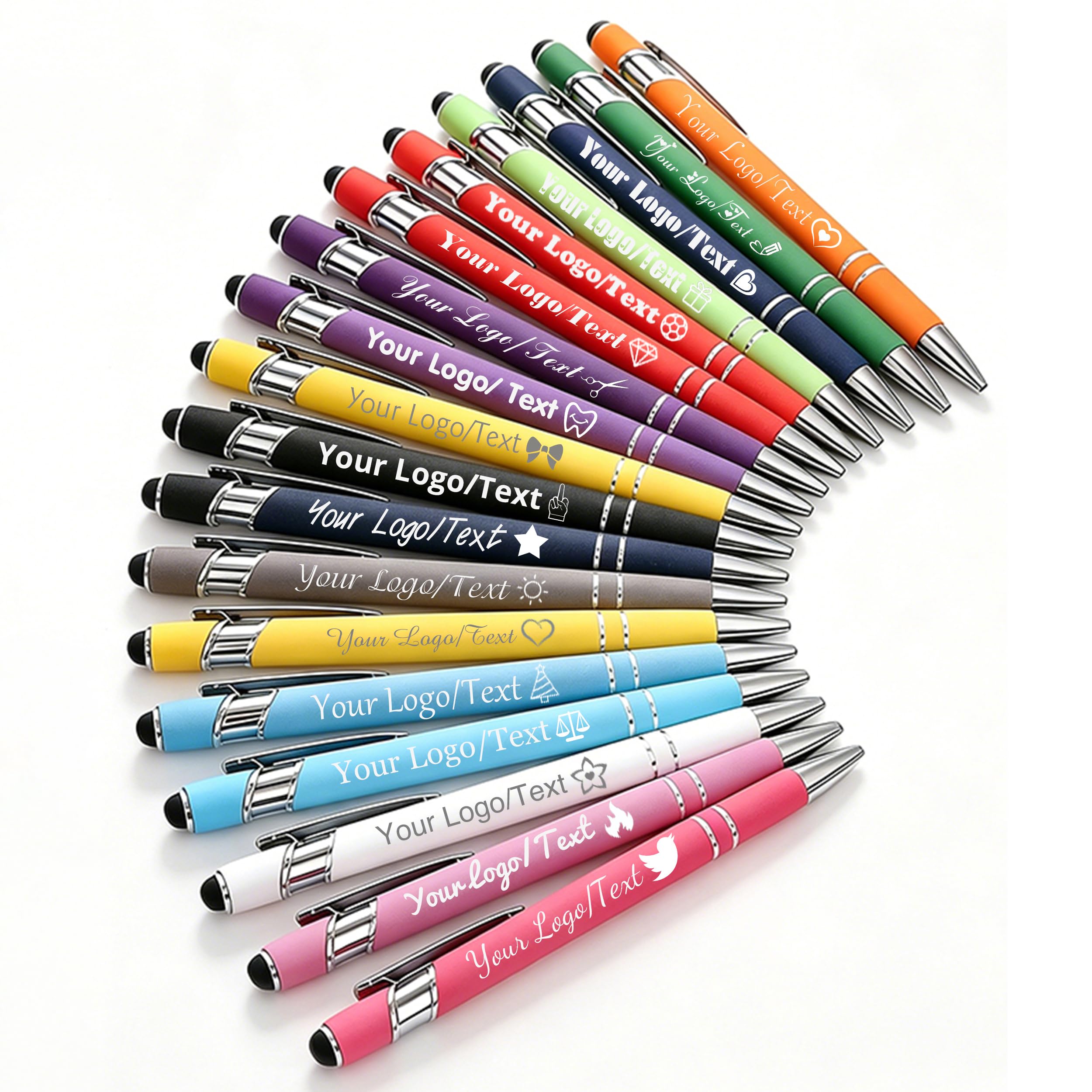 HKY HKOYI Bulk Custom Personalized Ballpoint Pens, Customized with LOGO Engraved Name/Text Pen with Stylus, Ideal Gifts for Business, Party, Wedding, School, Quantity From 10 to 500 (Wine Red (Rose))