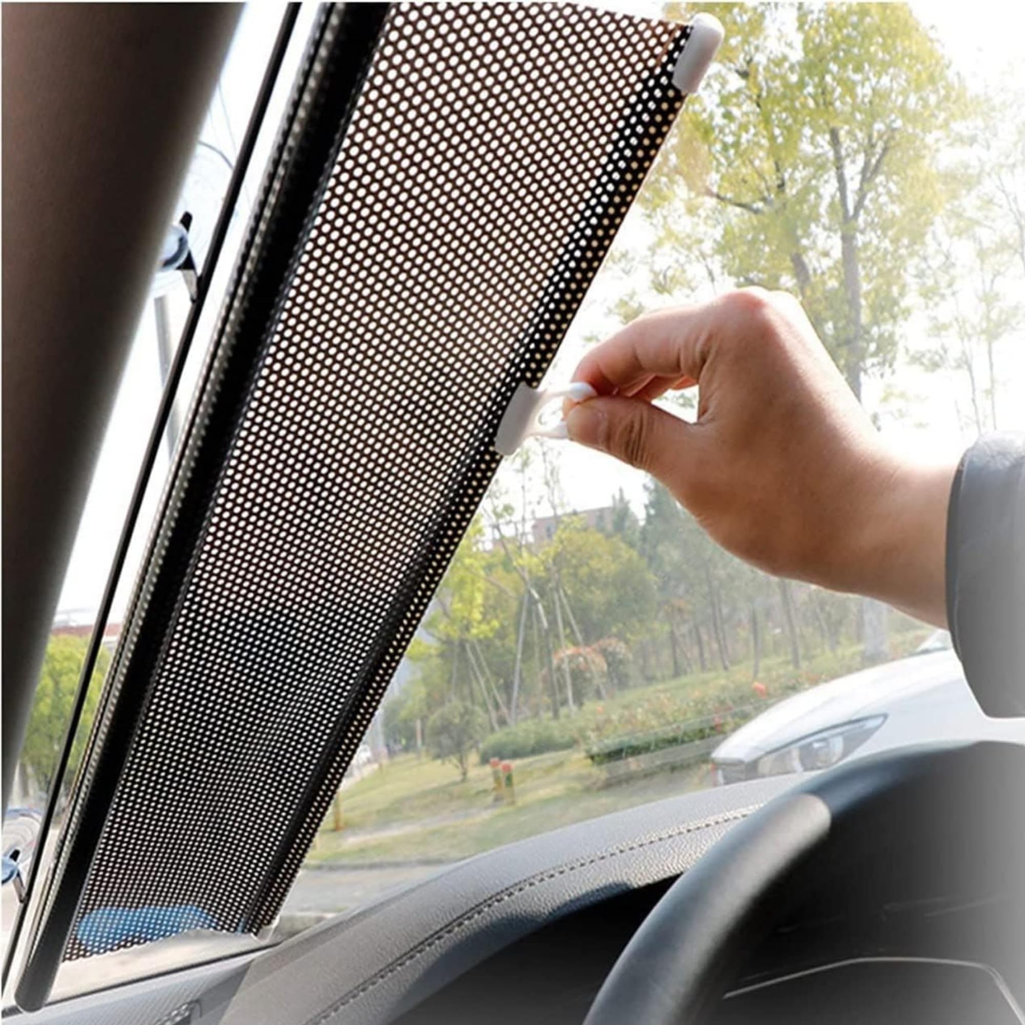 Retractable Car Window Sun Shade Roller (40x60cm) Universal Fit Car Side Window Sunshade Protector, Heat Insulating Sunscreen Roller Blind & Sun Protector for Windows-image-42
