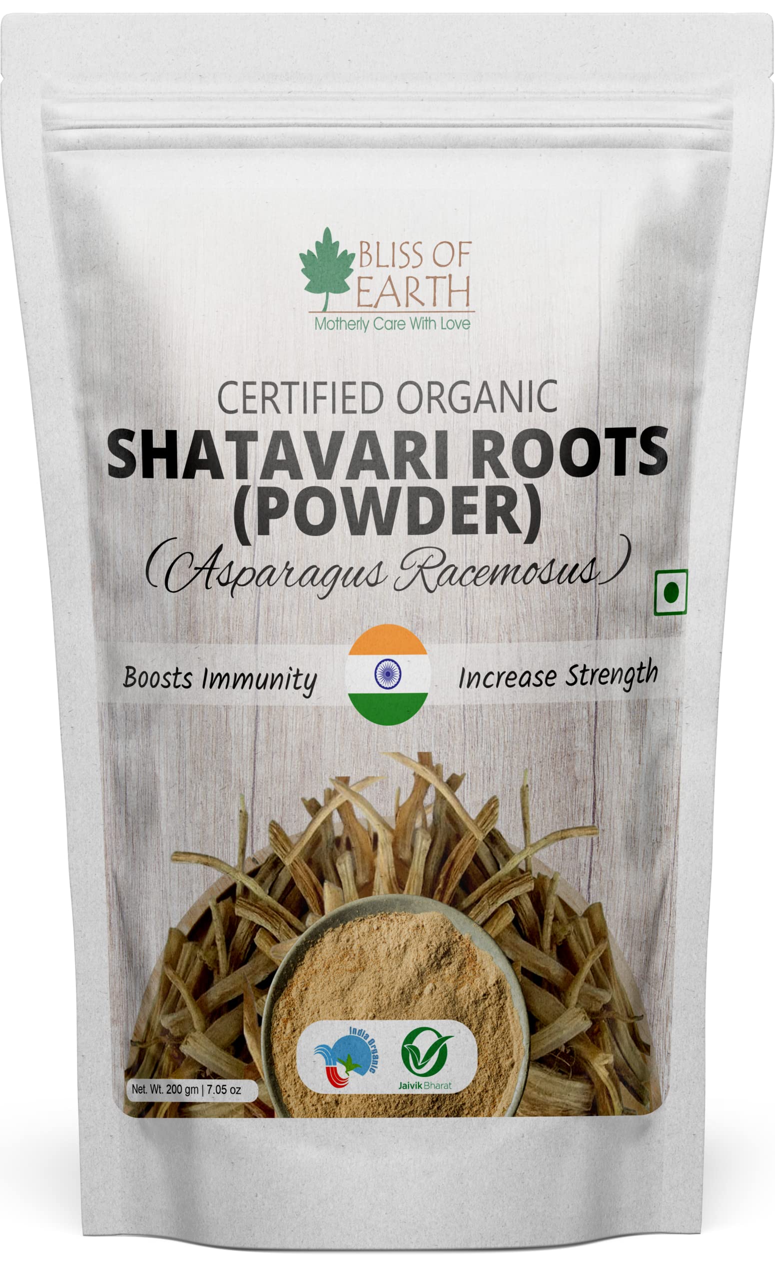 Bliss of Earth Shatavari Root Powder Organic Asparagus Racemosus Natural & Non GMO 200gm