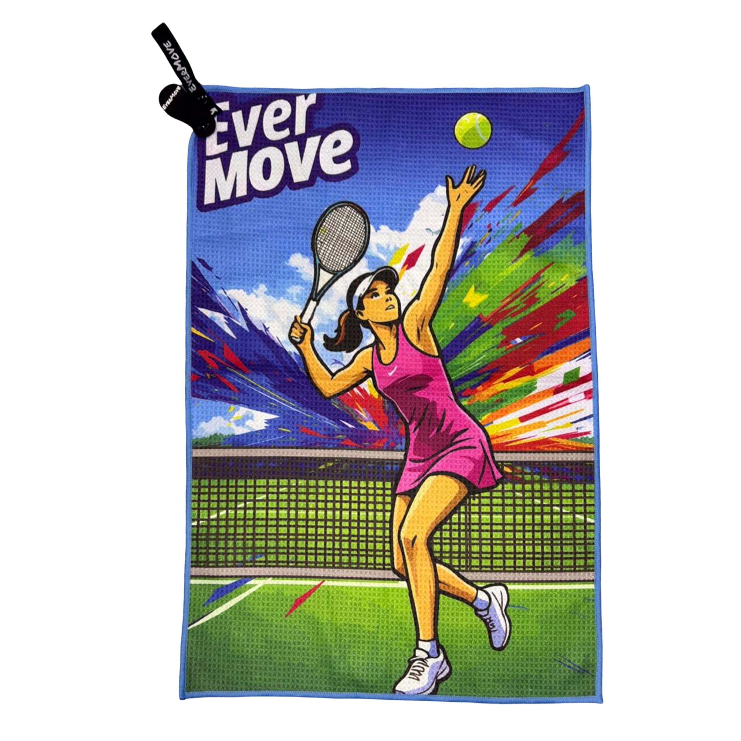 Ever Move Microfiber Golf, Tennis Towel - Highly Absorbent Waffle Weave Golf Tennis Towel with Magnet and Hanging Loop for Men, Women, Boys, Girls, Lightweight for Clubs Balls and Sweat - 41 x 60 cm