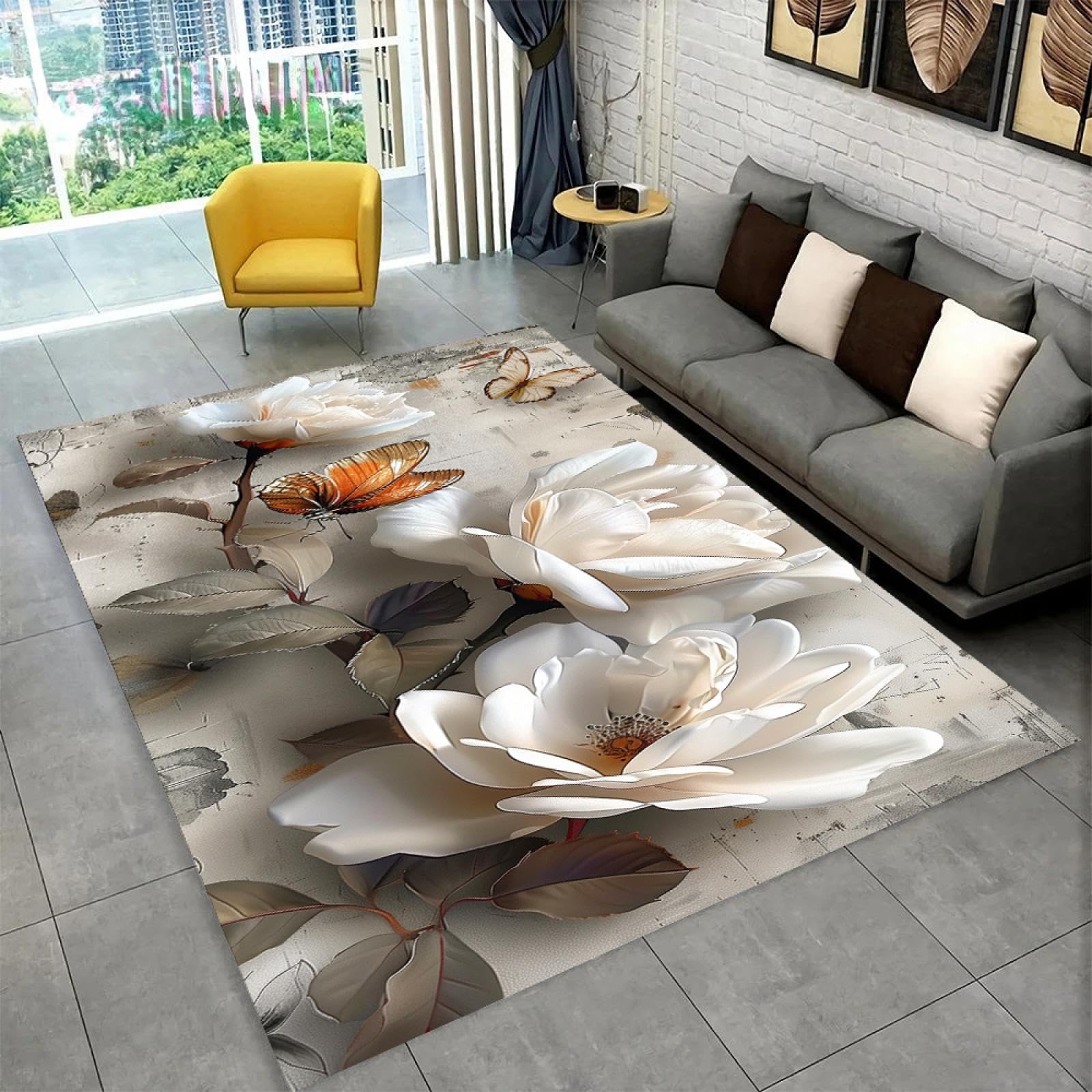 Tapis de bain et de chambre fleuri pour une ambiance douce