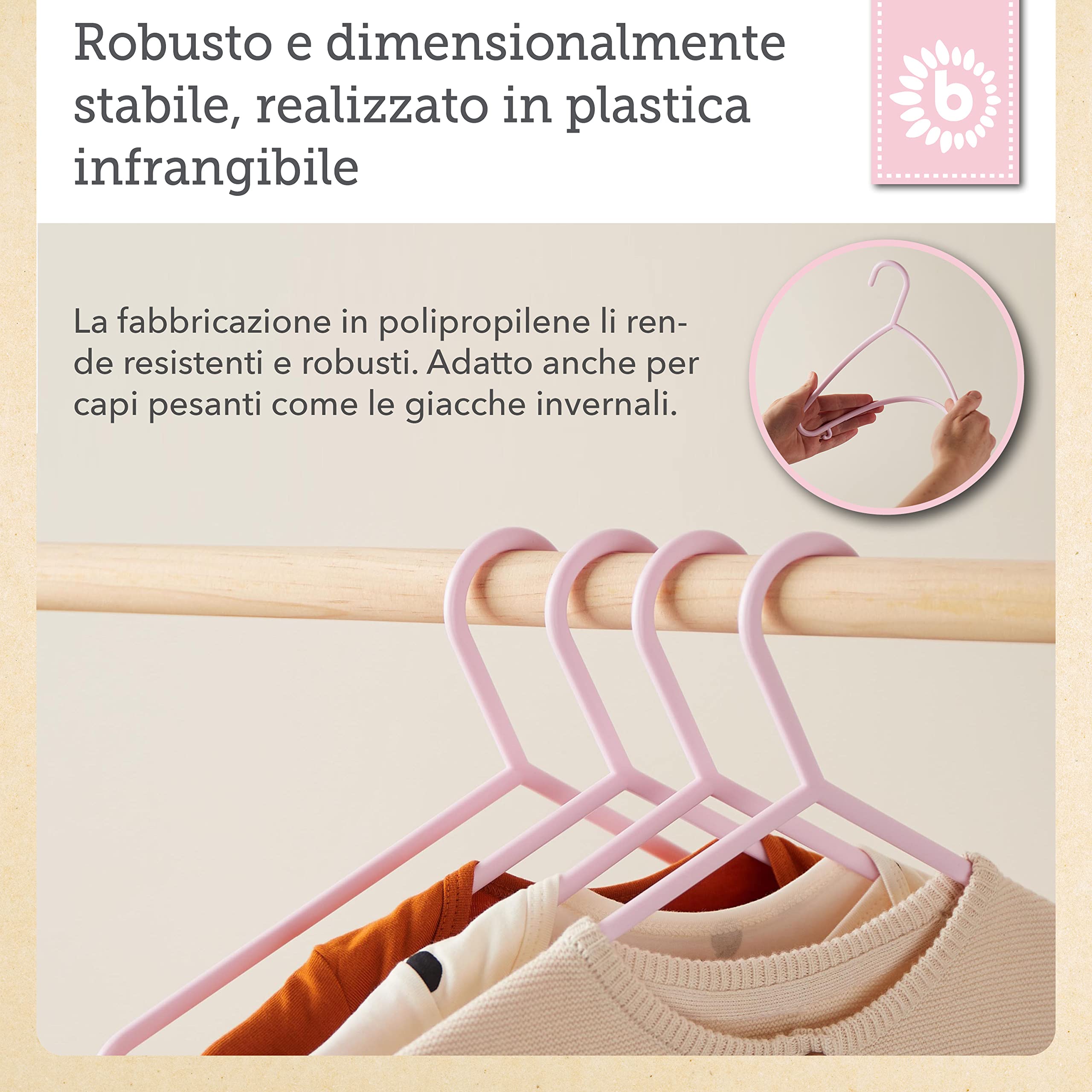 grucce appendiabiti bieco bambino del bambino del bambino gancio ganci di plastica per la conservazione guardaroba lunghezza armadietto 29,5 centimetri, 16 pezzi, colore rosa, piccolo, ARTN 90.016.141