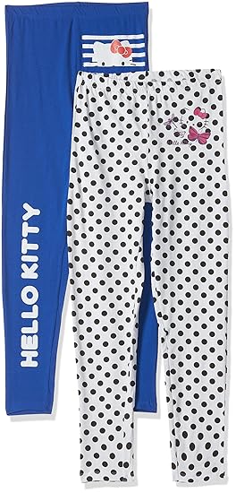 Girl's Regular fit Tracksuit (HK022-14_White AOP and Blue_12-13Yrs