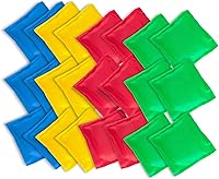 SuperZOutlet 12 Nylon Cornhole Bean Bags Set - 5x5" Assorted Colors for Toss Games, Parties & Tent Weights